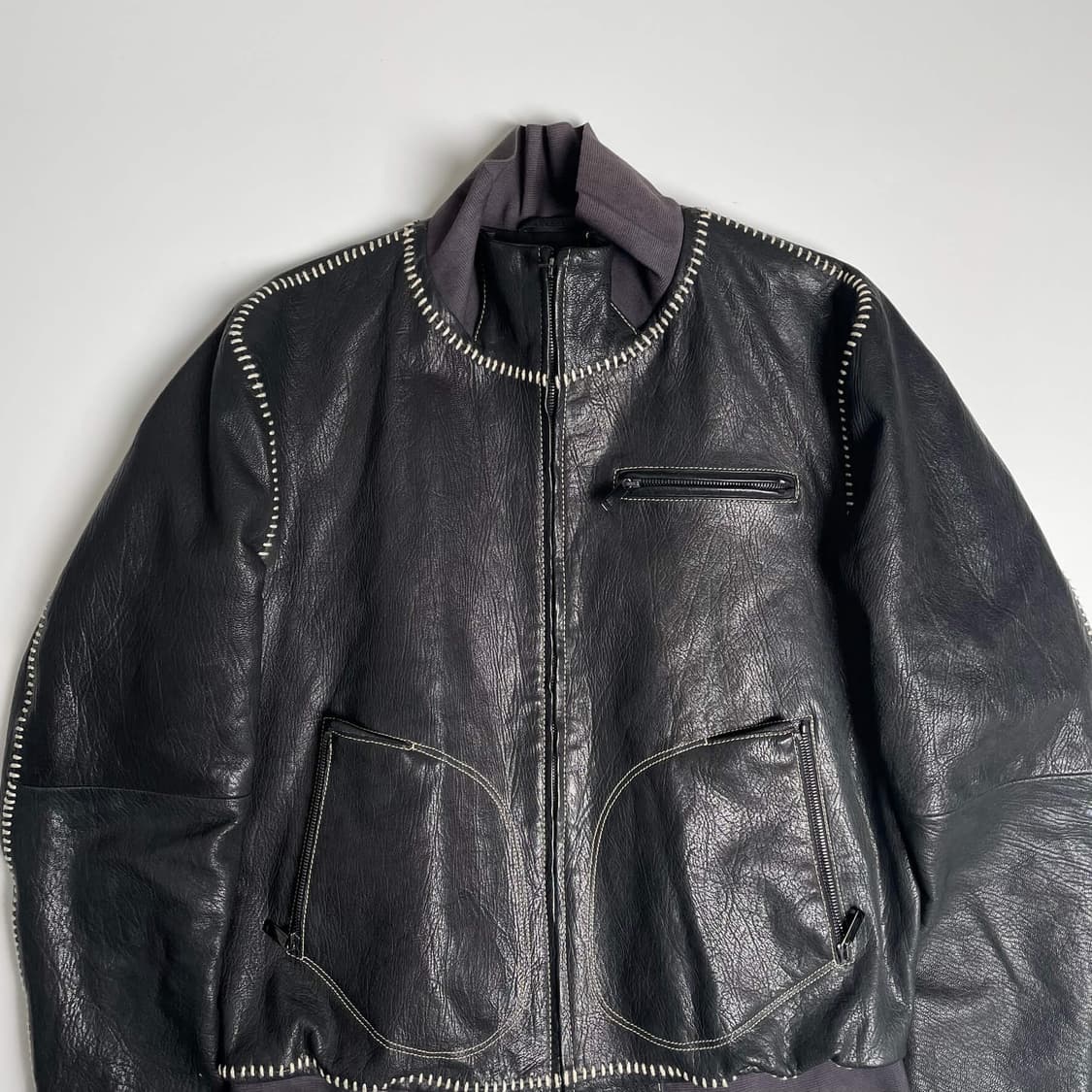 Emporio armani 소가죽 야구공 스티치 자켓 상품이미지2