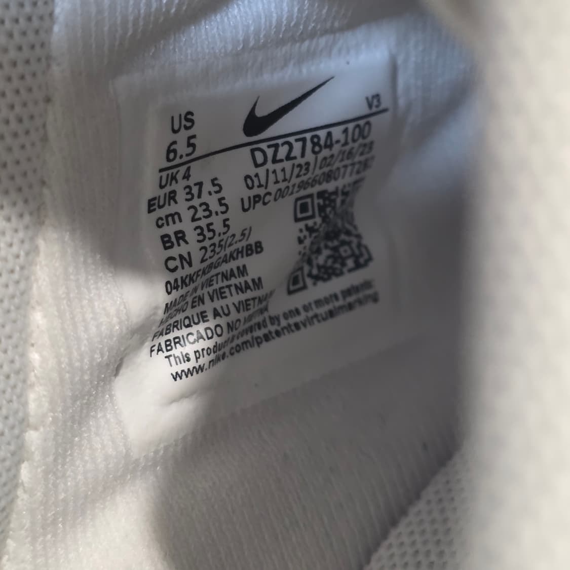 1q-19:나이키 에어포스 1 로우 징크 블루 깅엄 (23.5cm) 상품이미지9