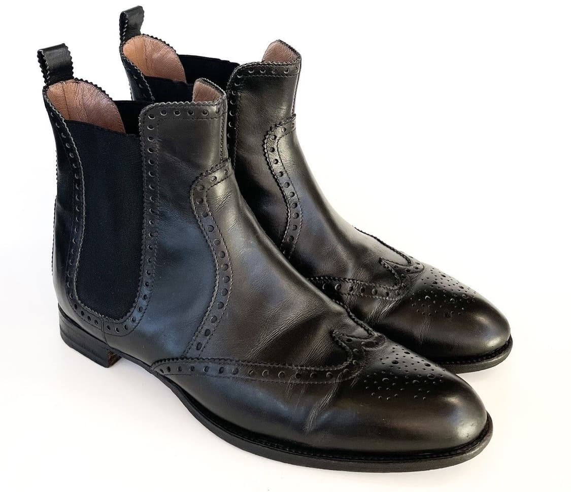 Hermes leather wing tip chelsea boots  상품이미지1