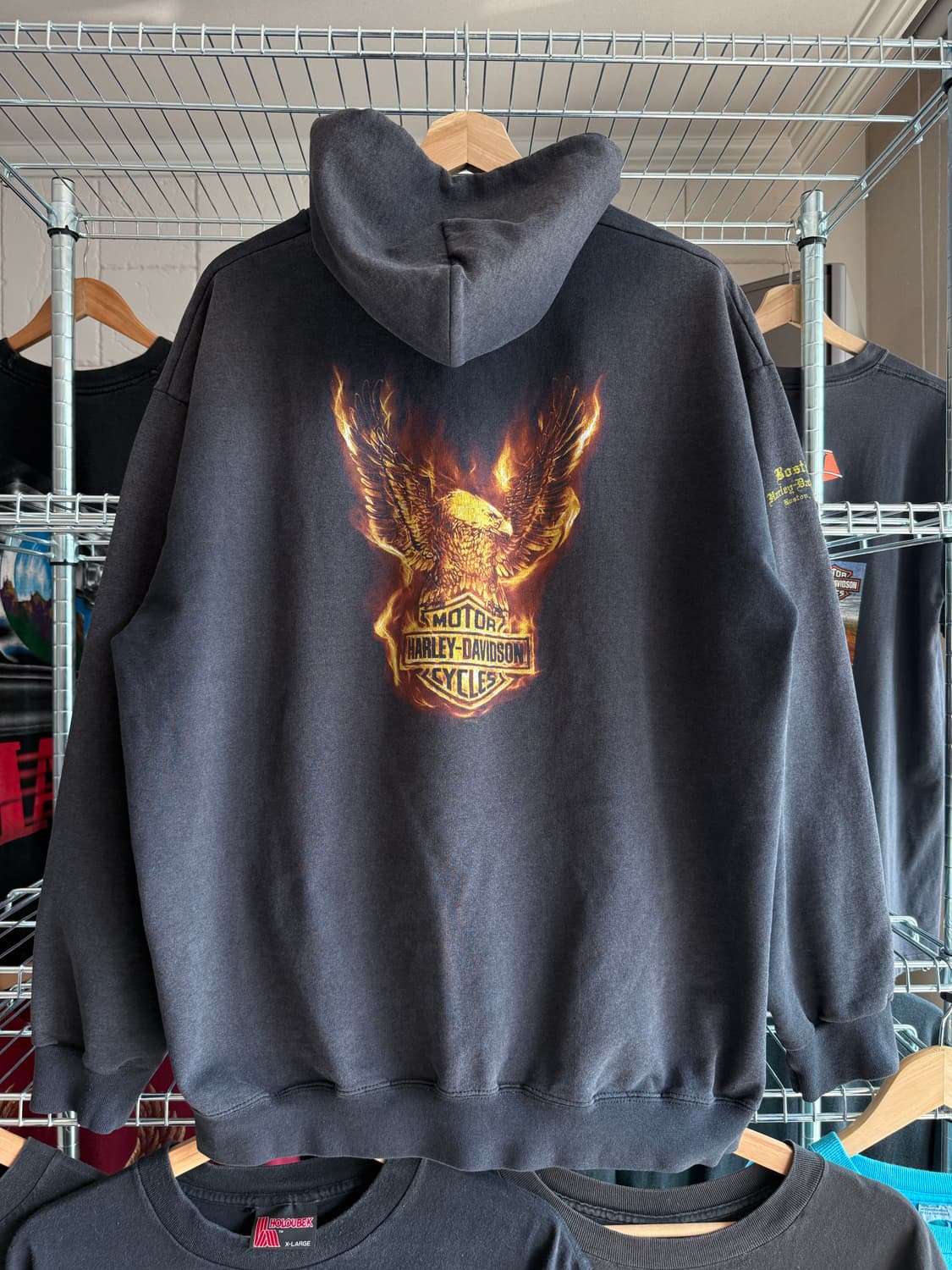 할리 데이비슨 플레임 이글 후드 집업 상품이미지1