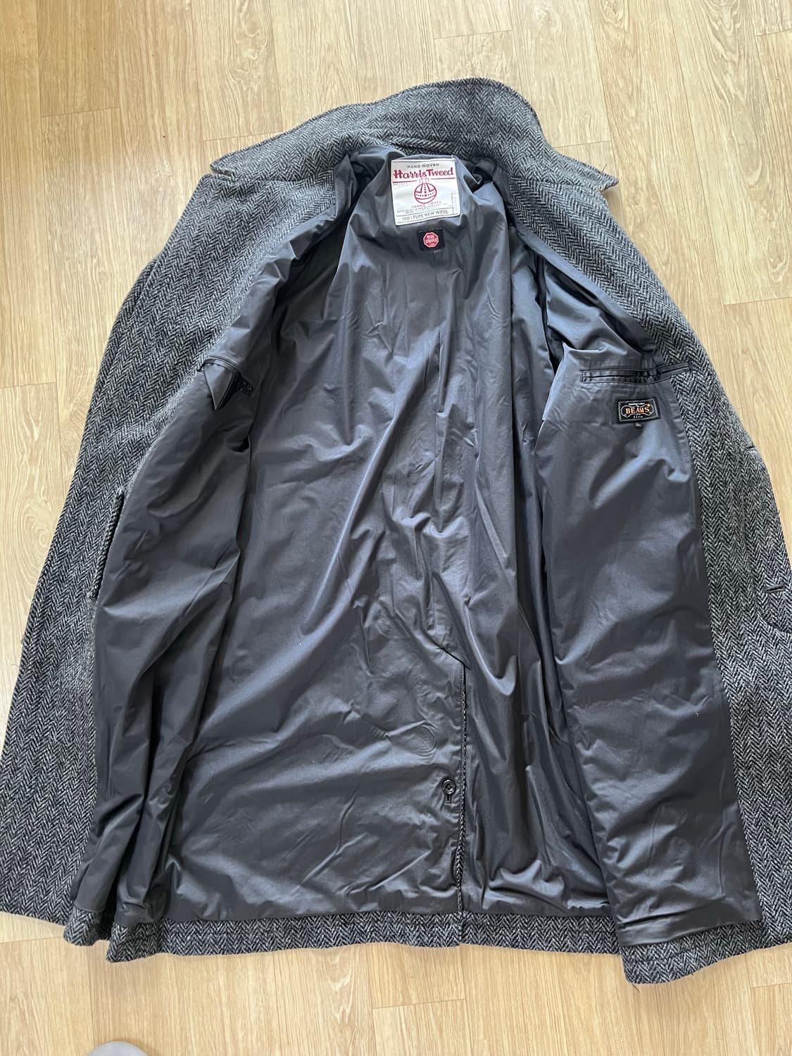 빔즈플러스 해리스트위드 헤링본 발마칸 코트 XL 상품이미지7