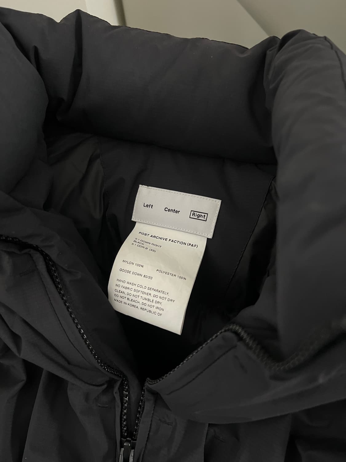 파프(PAF) 5.1 right 구스다운 패딩 블랙(XS) 상품이미지2