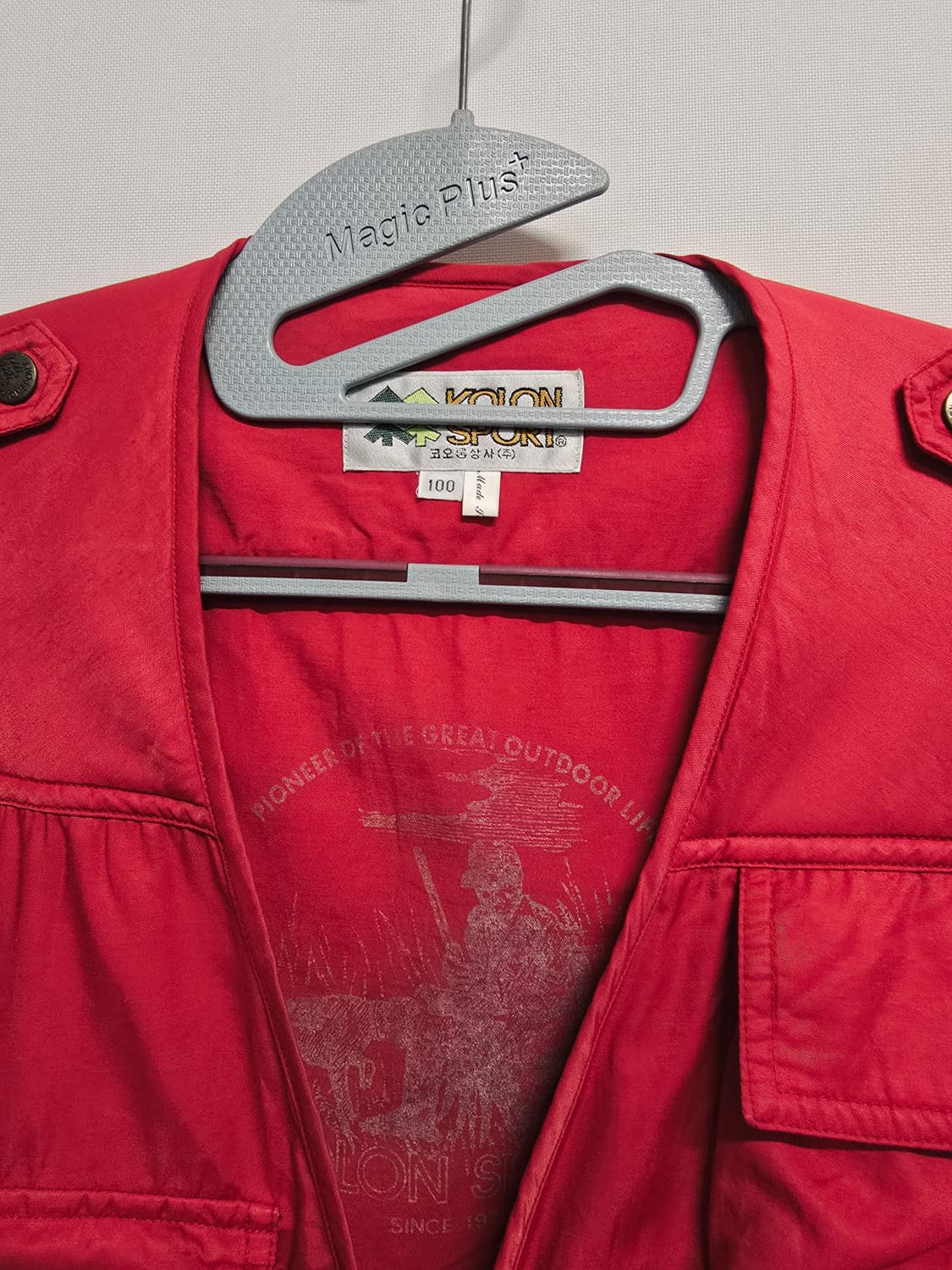 코오롱스포츠 빨간색 등산 올드조끼 상품이미지2