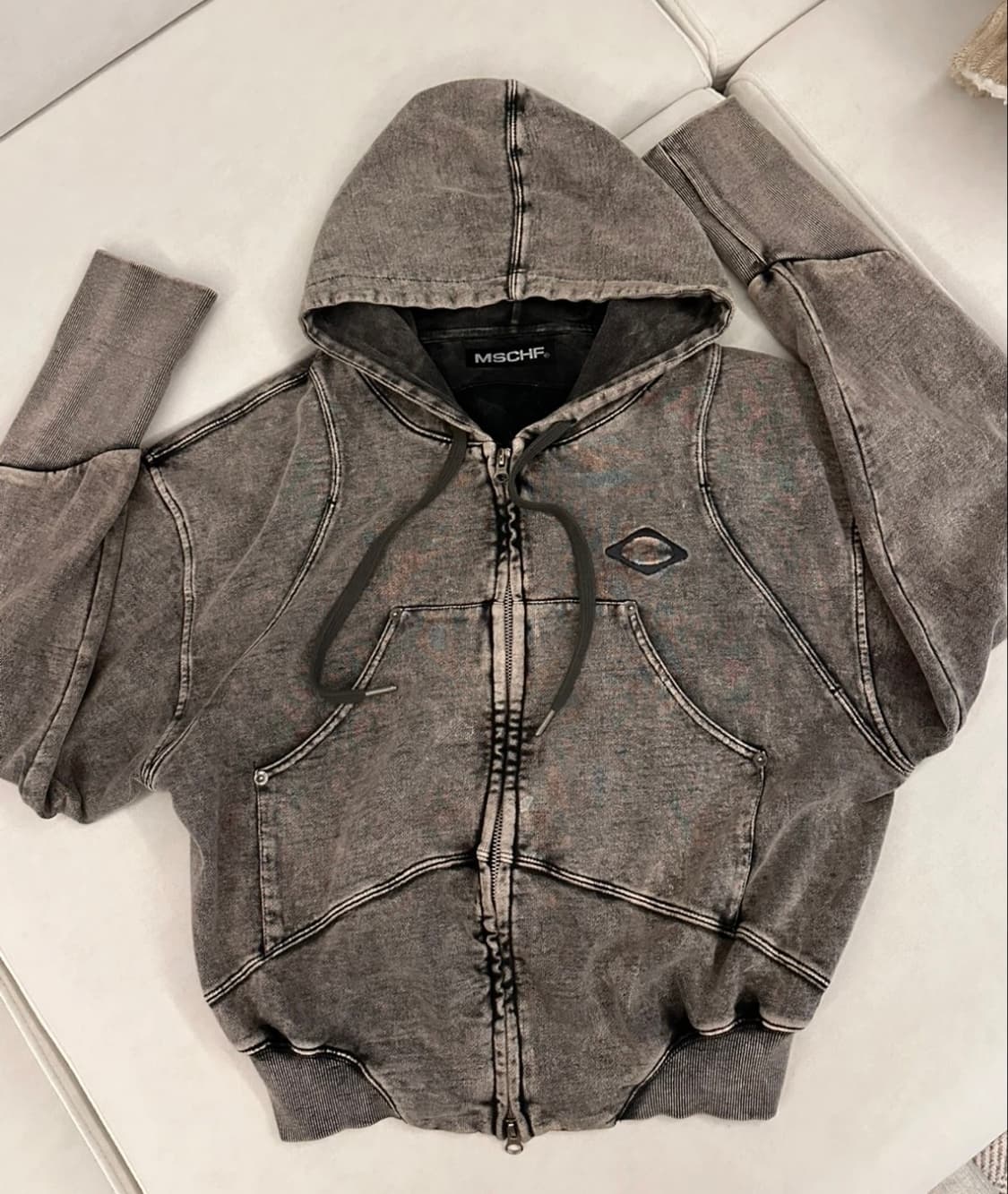 미스치프 후드 집업 워싱 차콜 (크림 34만원) 상품이미지3