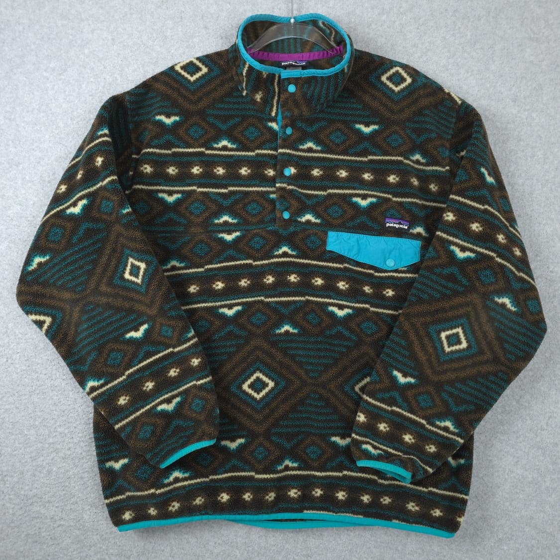 12FW 파타고니아 신칠라 스냅-T 플리스 브라운 그린 네이티브 패턴 상품이미지1