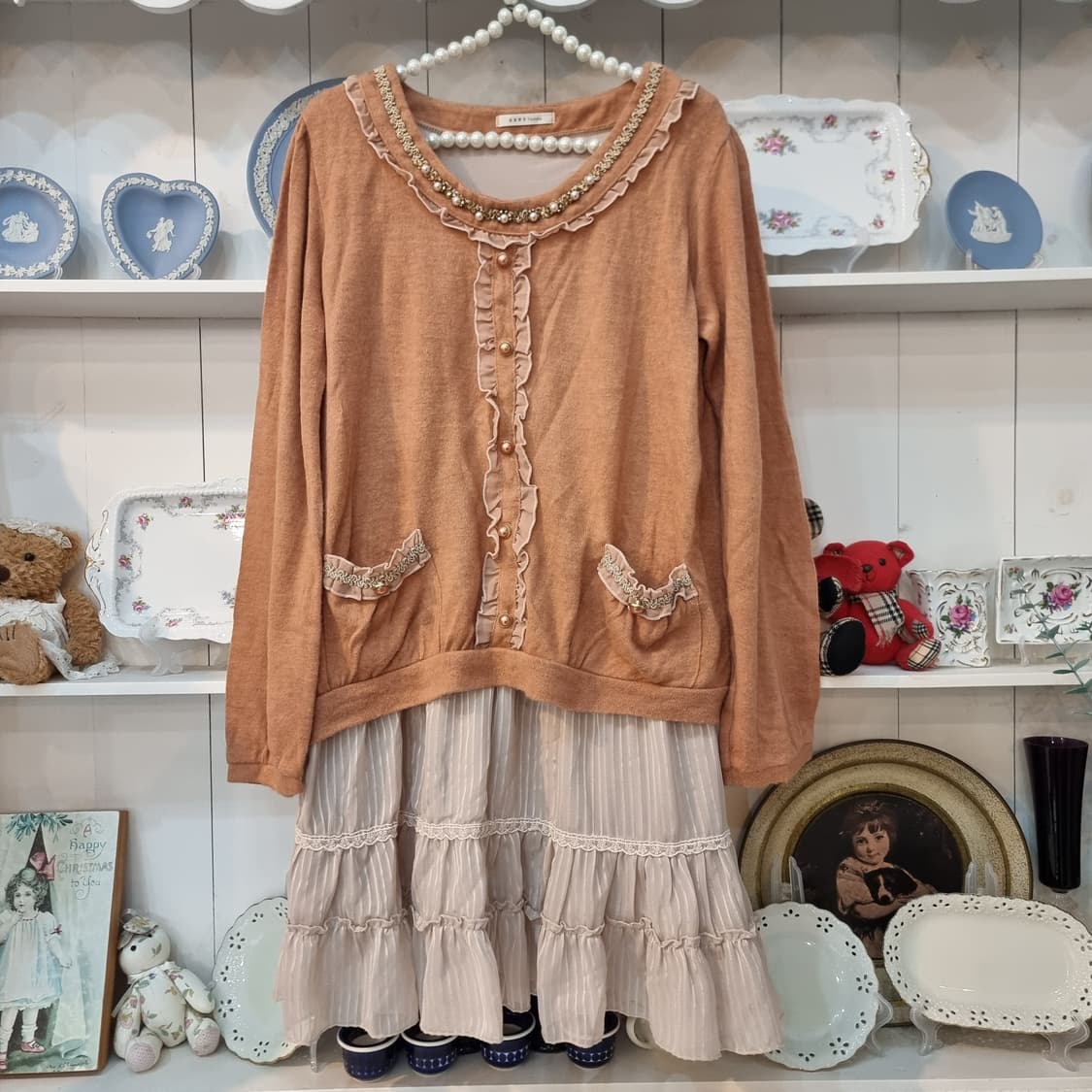 axes femme 악세스팜므 밀크티 초코카라멜 프릴 니트 상품이미지3