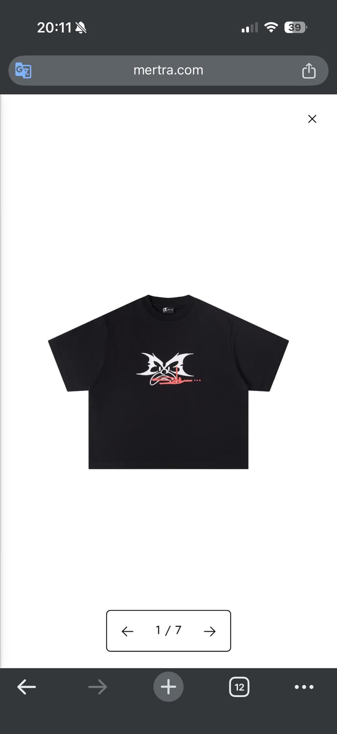 MERTRA x Slawn 티셔츠 블랙 M 상품이미지3