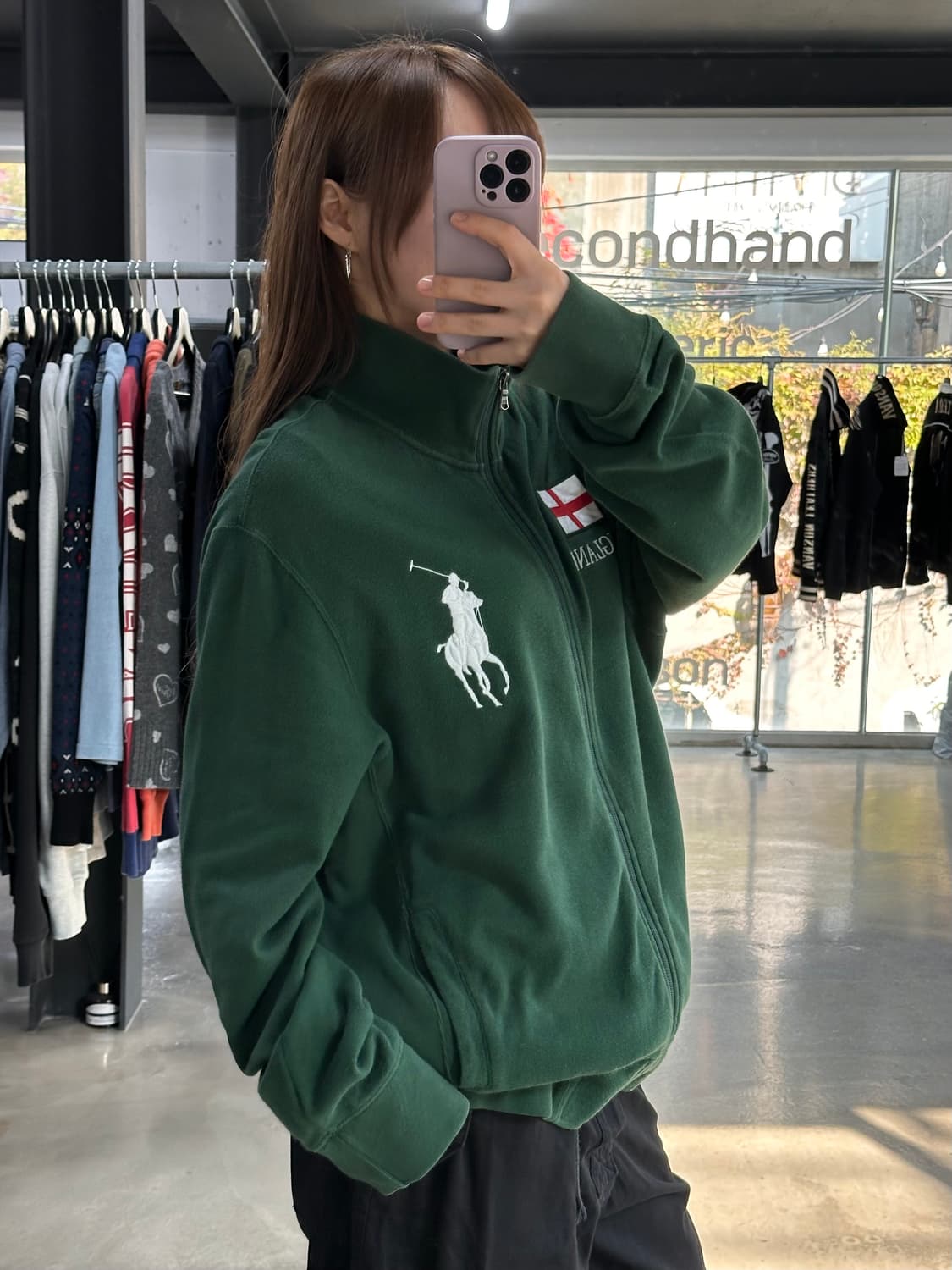 폴로 랄프로렌90s 잉글랜드 빅포니 넘버링 져지집업 그린 상품이미지4