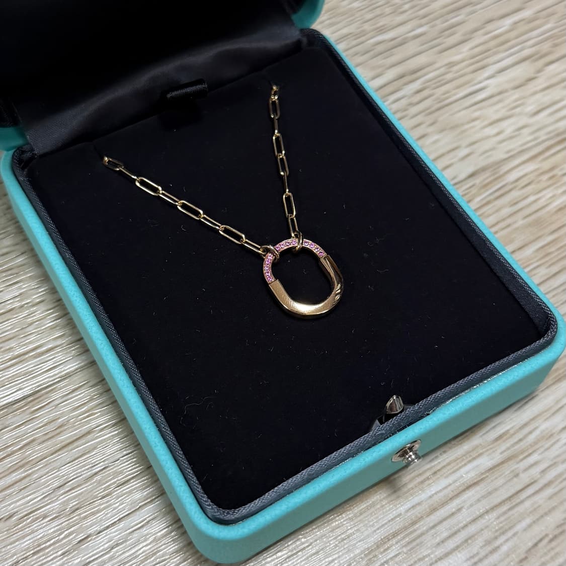 [S+급/스몰] 티파니앤코 락 펜던트 핑크 사파이어 18K 목걸이 상품이미지3
