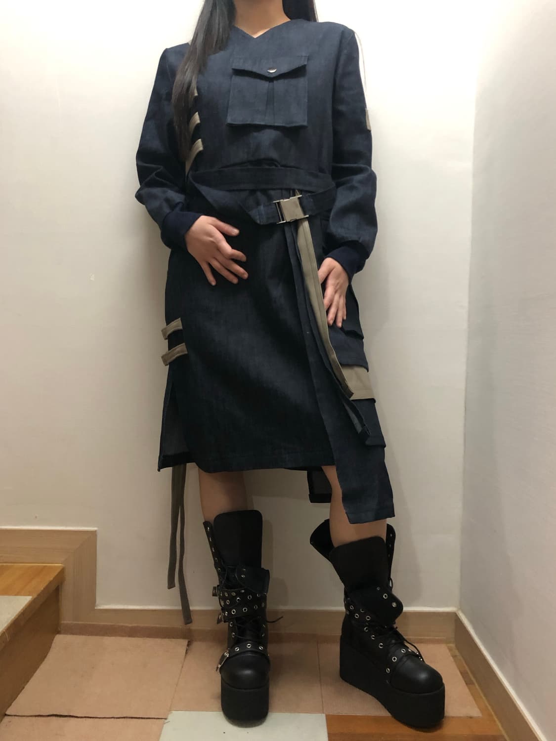 빈티지 데님 아방가르드 원피스 상품이미지7