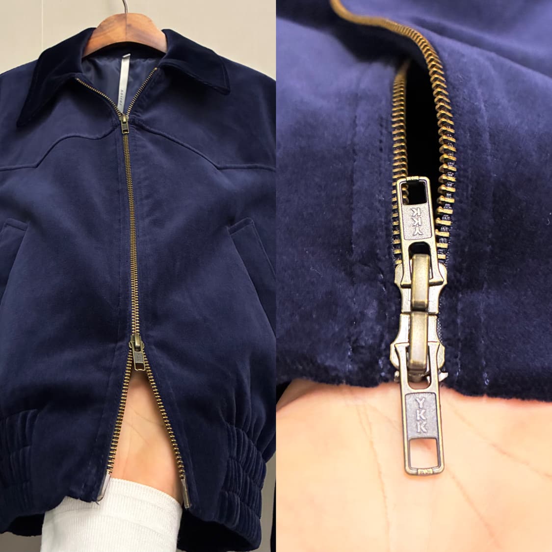 (50/105)Noirer 노이어 벨벳 웨스턴 크롭자켓 네이비 상품이미지4