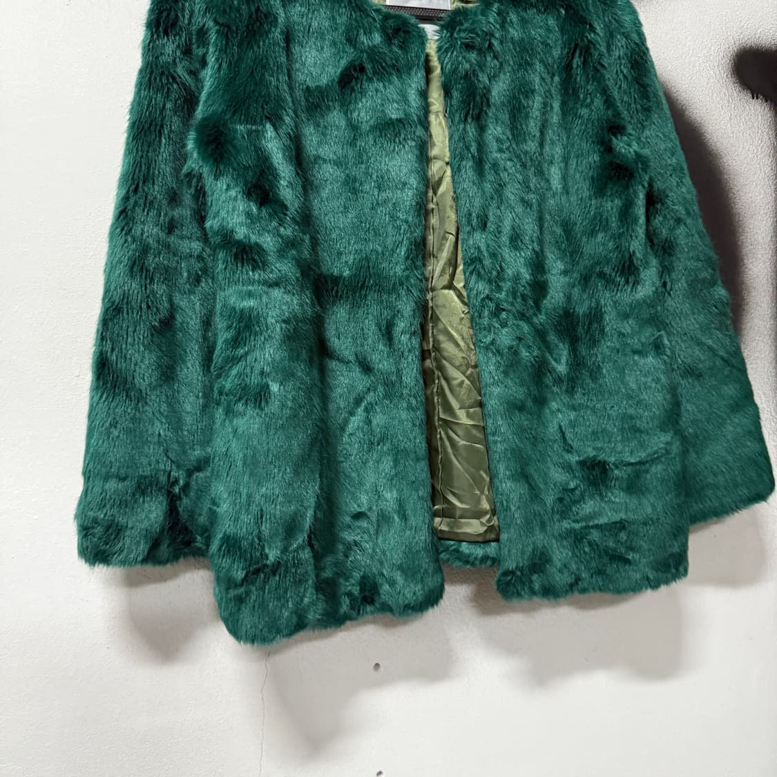 VTG 빈티지 논카라 그린 퍼 자켓 상품이미지4