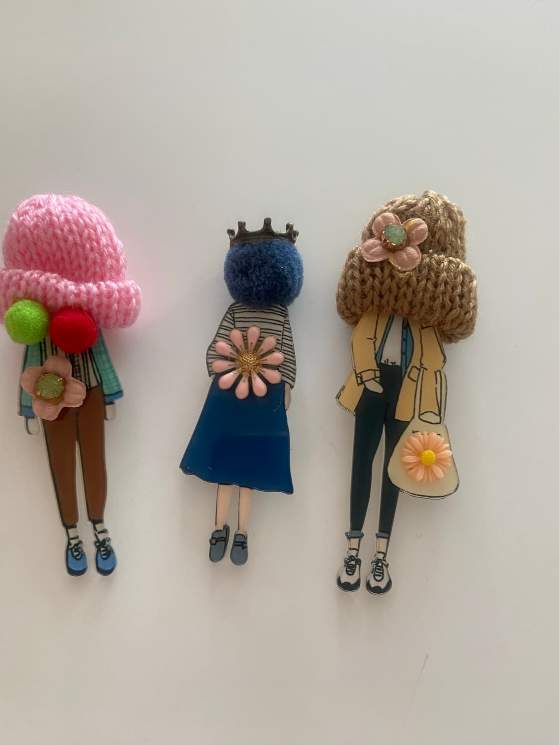 일러스트 느낌의 귀여운 브로치 4개 세트 상품이미지2