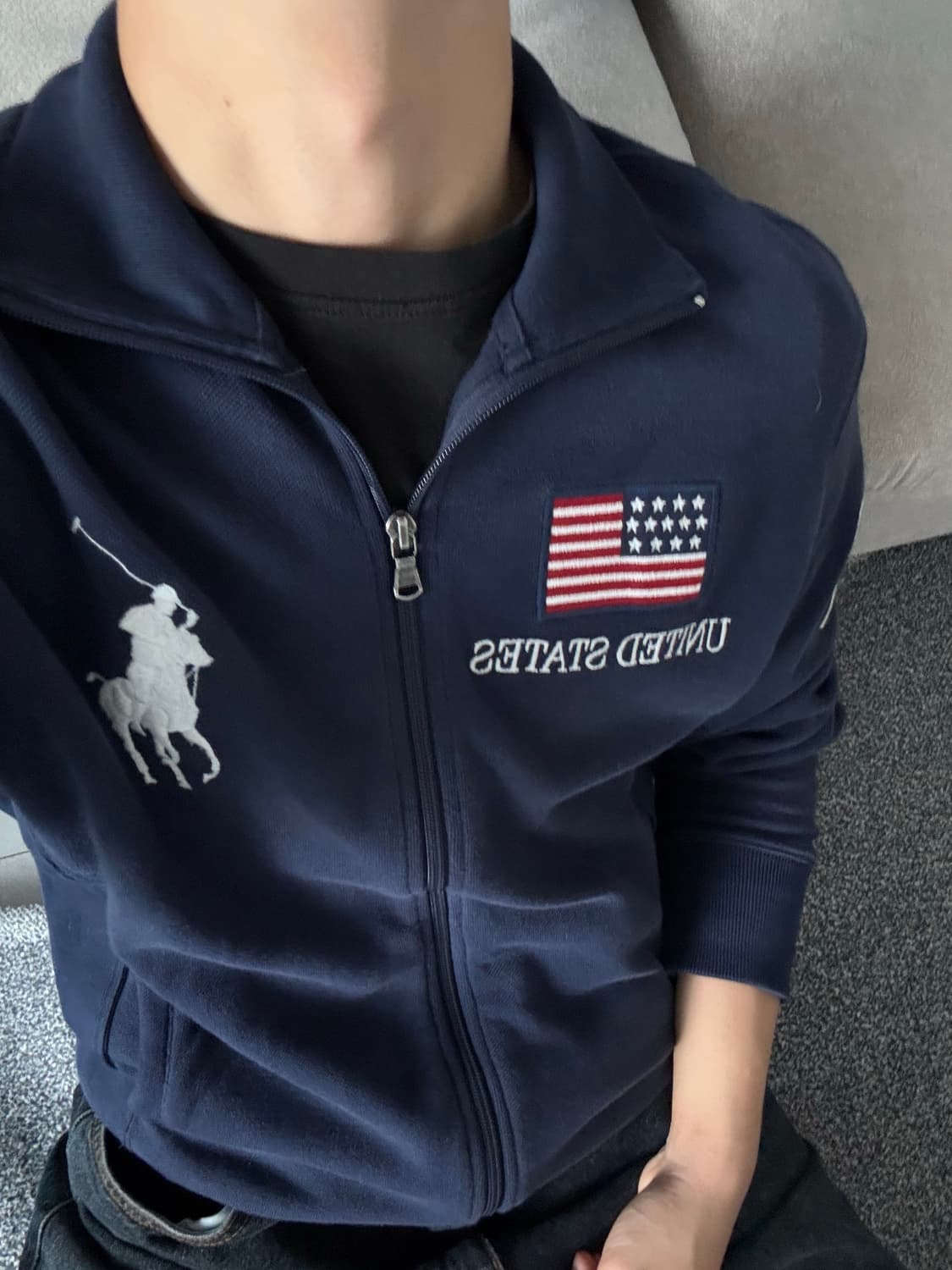 폴로 랄프로렌  성조기 빅포니 집업 네이비 m 상품이미지1