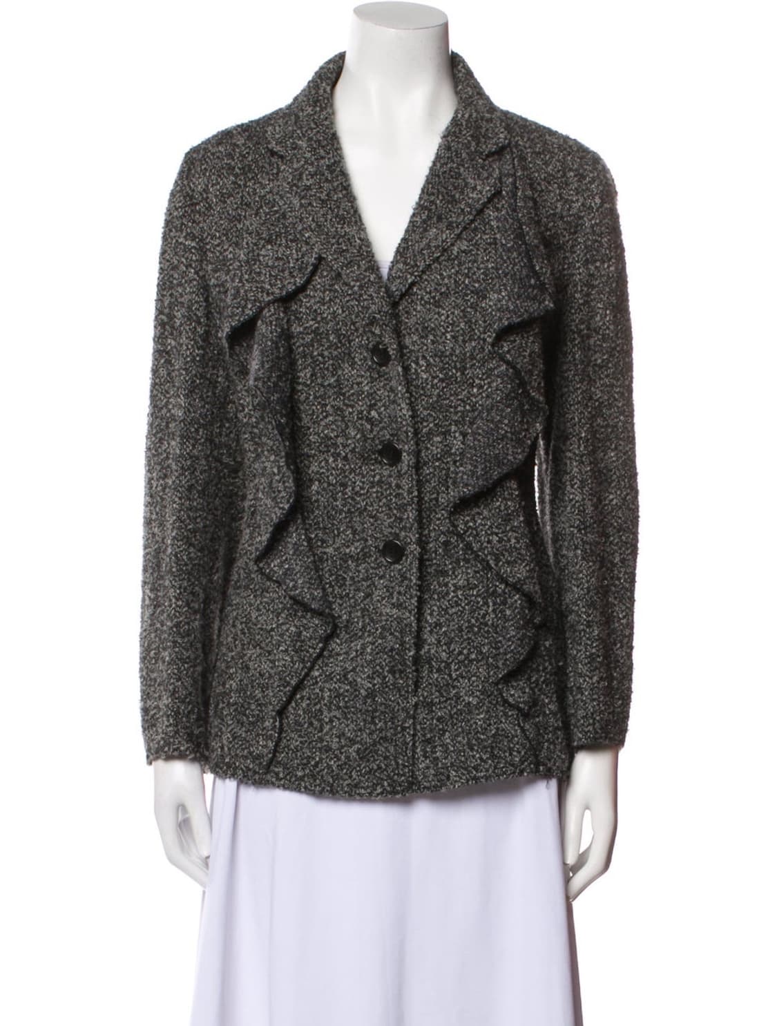 아르마니 콜레지오니 이태리 정품 프릴 알파카 울 자켓 트위드 느낌 4 상품이미지2