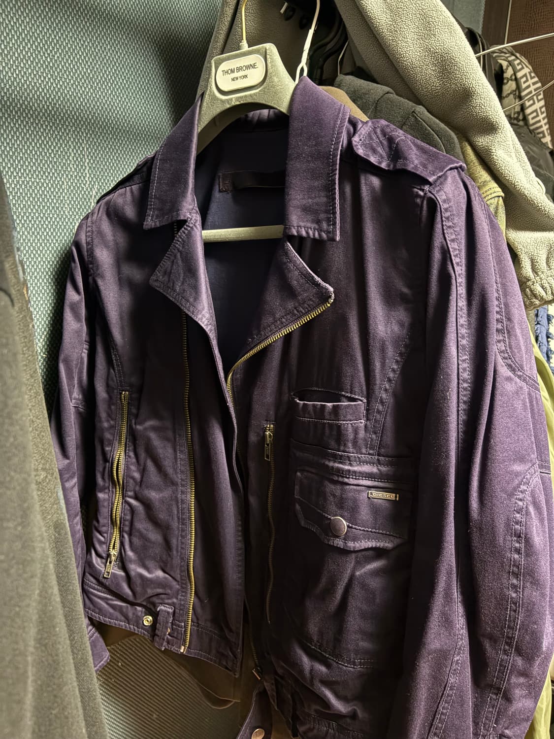 디젤 diesel 라이더 싱글 라이더 자켓 M 퍼플 상품이미지1