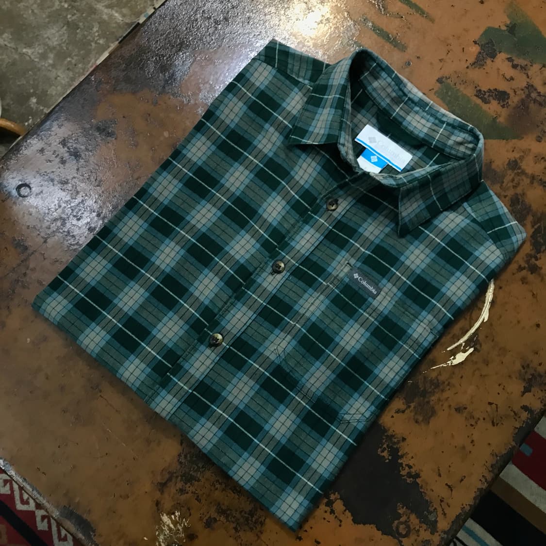 컬럼비아 그린 베이지 타탄 체크 코튼 셔츠 여성 55 66 사이즈 상품이미지1