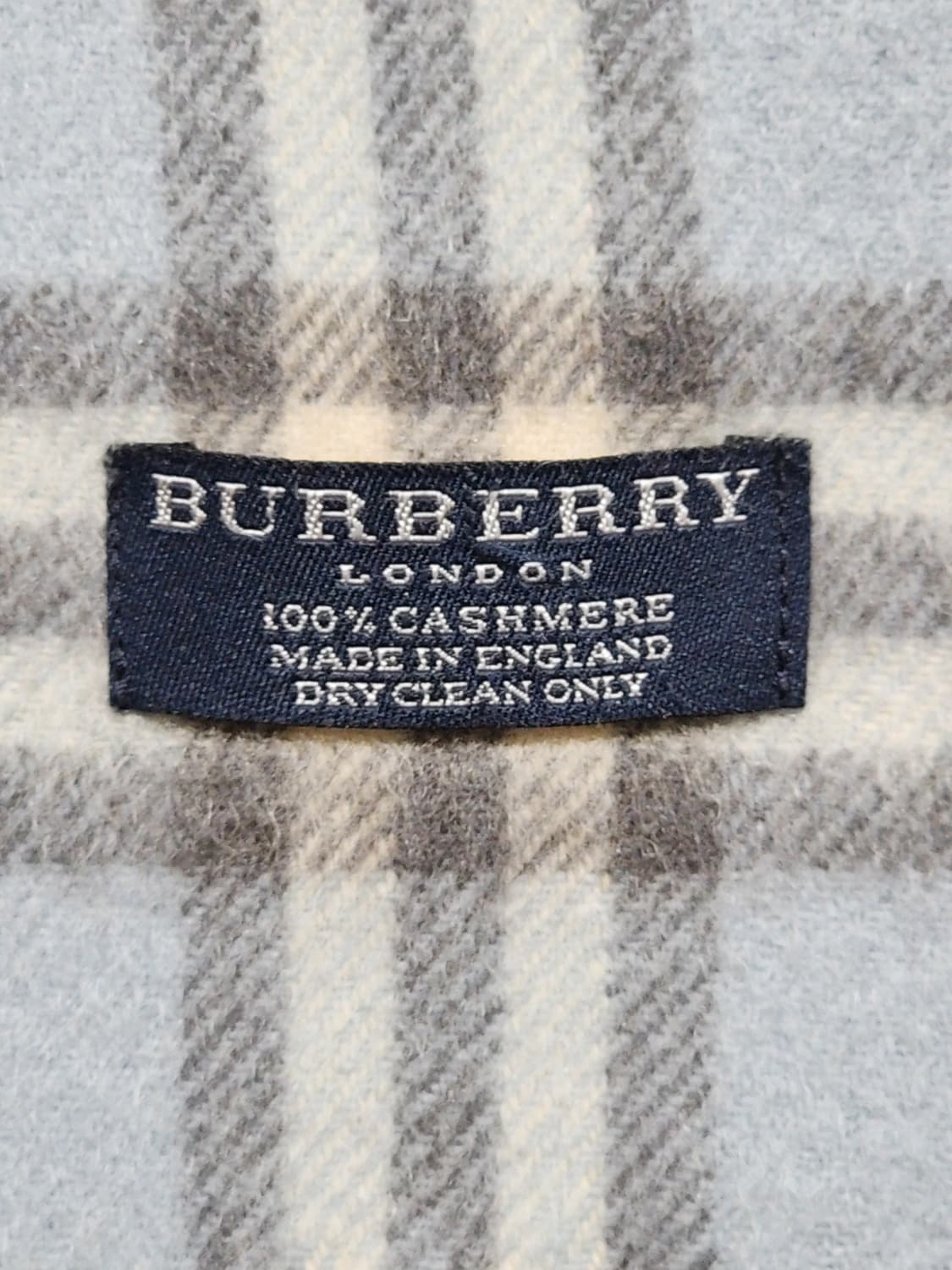 (정품) 버버리 캐시미어 머플러 하늘색 체크 목도리  상품이미지5