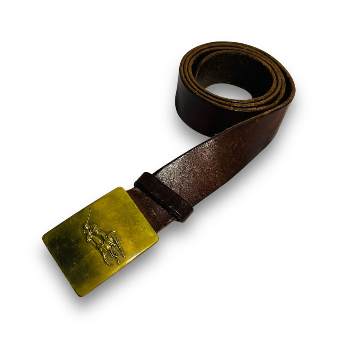 폴로 랄프로렌 동각 버클 딥 브라운 빈티지 벨트 상품이미지3