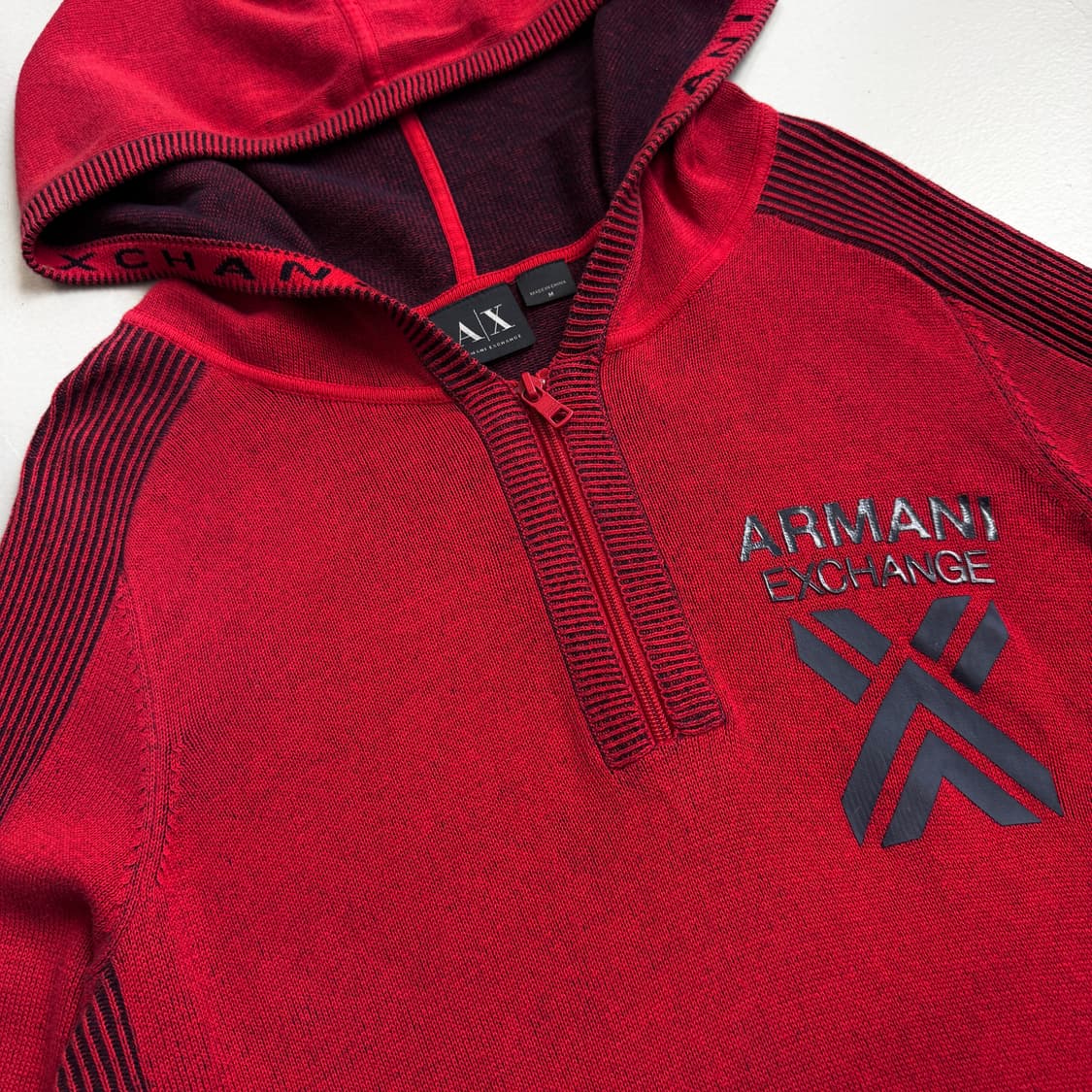 아르마니 익스체인지 아노락 후드 니트 반집업 상품이미지3