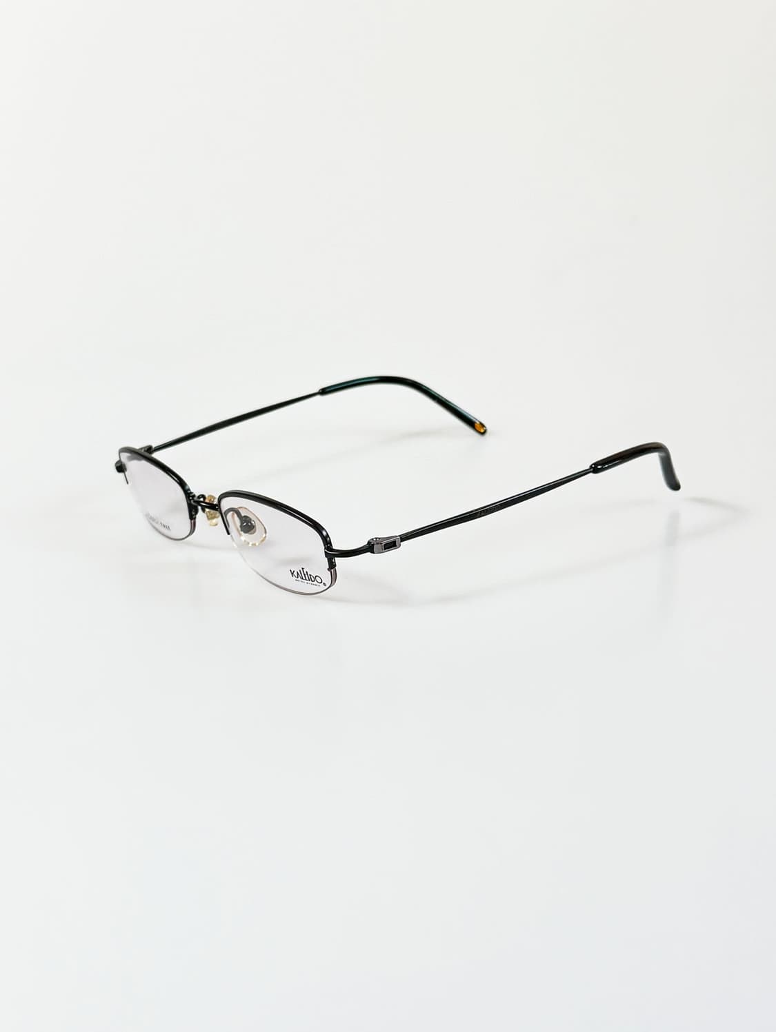 KALEIDO 블랙 반무테 스퀘어 메탈 빈티지 안경 상품이미지3