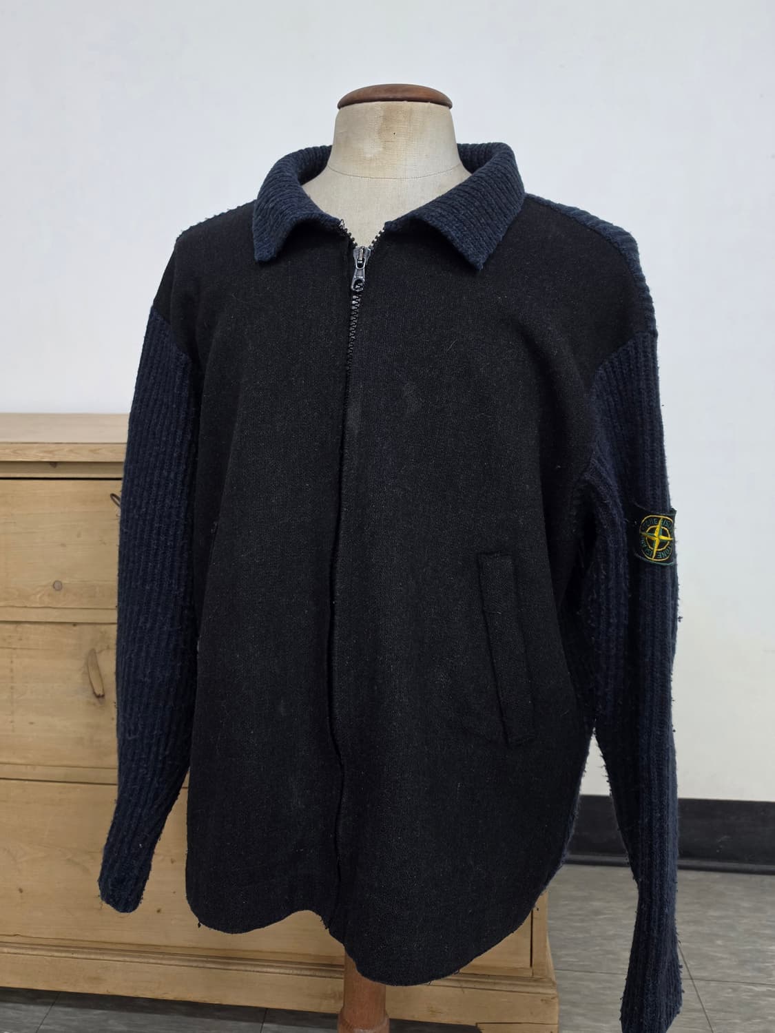 95AW 스톤 아일랜드 그린 엣지 울 집업 재킷 상품이미지1