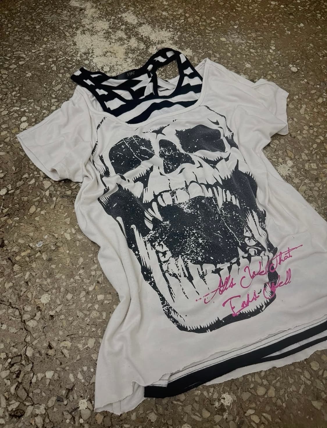 Skull Printing Detail Top 상품이미지2