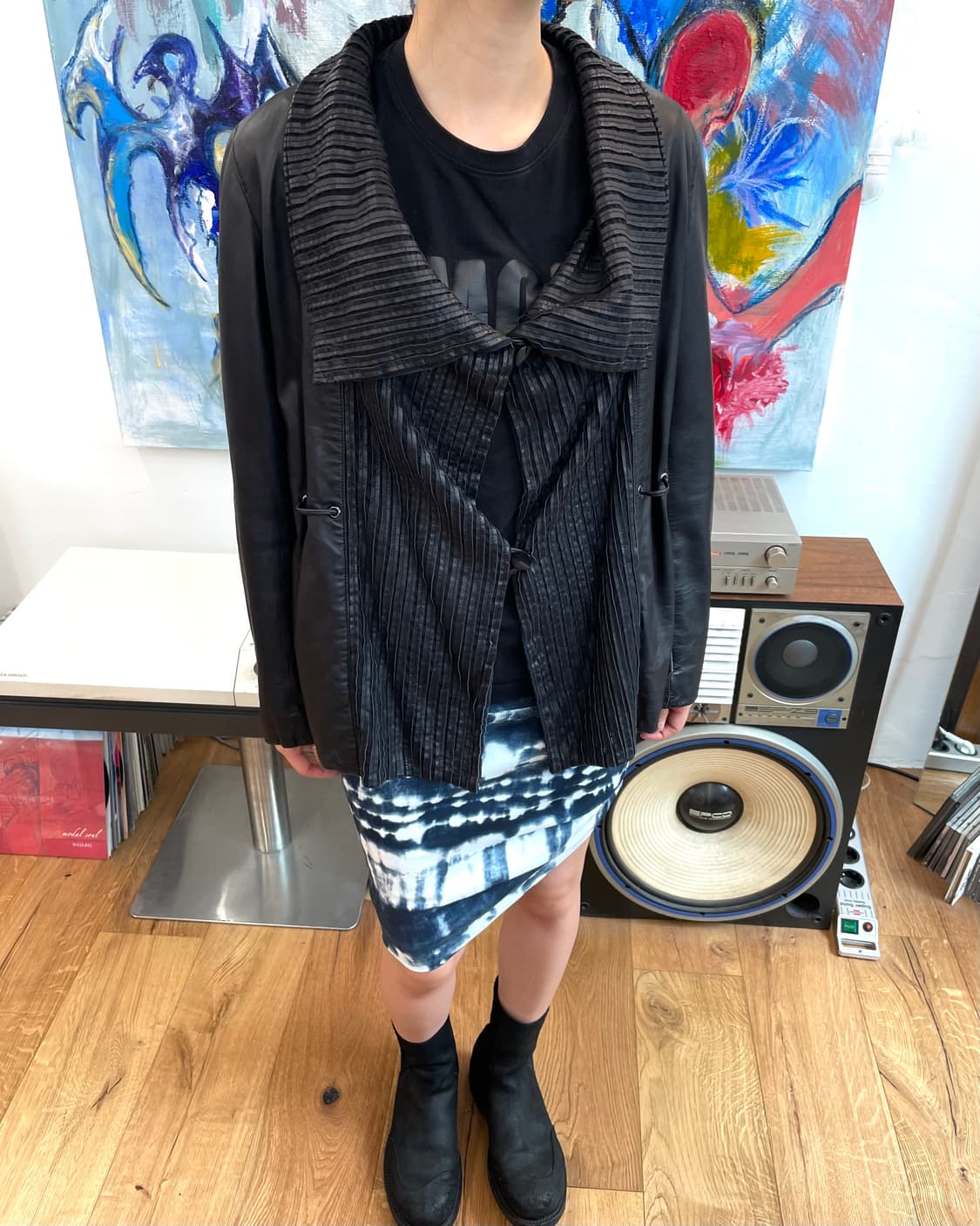 [L] 발망 플리츠 레더 자켓 상품이미지2