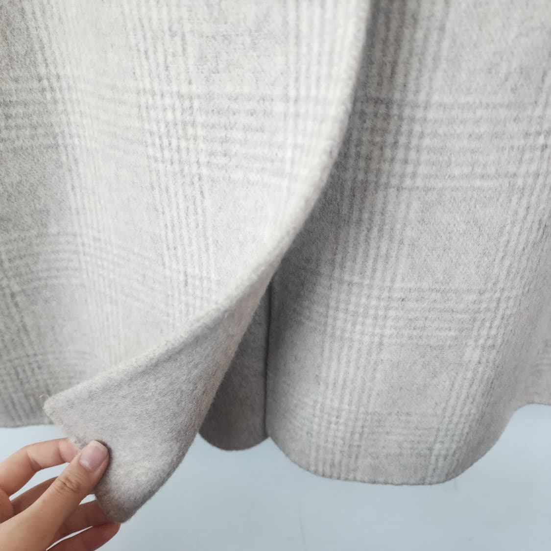 KEYNOTE 핸드메이드 체크 롱코트 베이지 상품이미지9