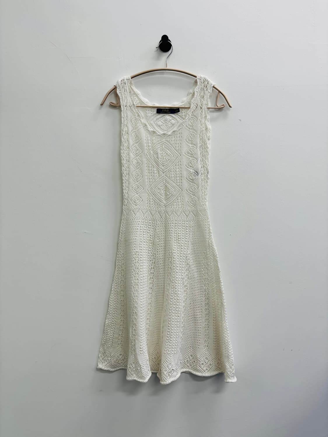 Polo 폴로 랄프 로렌 화이트 크로셰 니트 원피스 상품이미지1