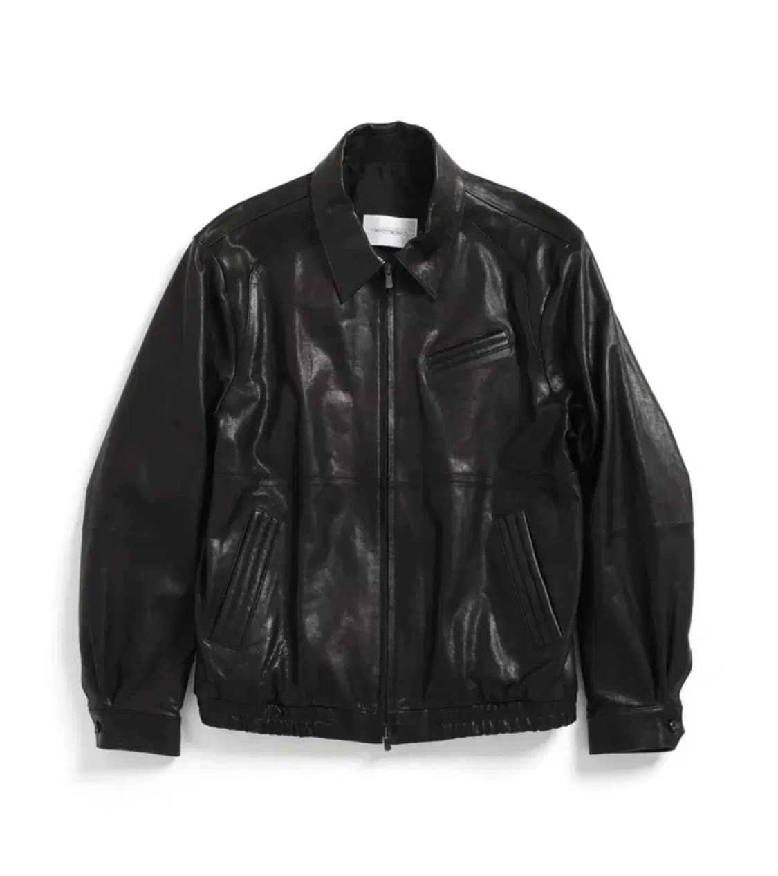 해칭룸 스티치 볼륨 레더 자켓 램스킨 블랙 3사이즈 상품이미지1