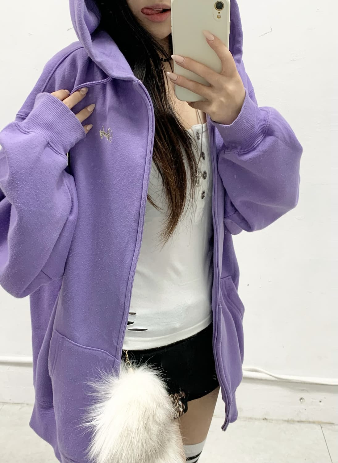 [RADY] 라디 갸루 연보라 투웨이 후드집업 상품이미지5