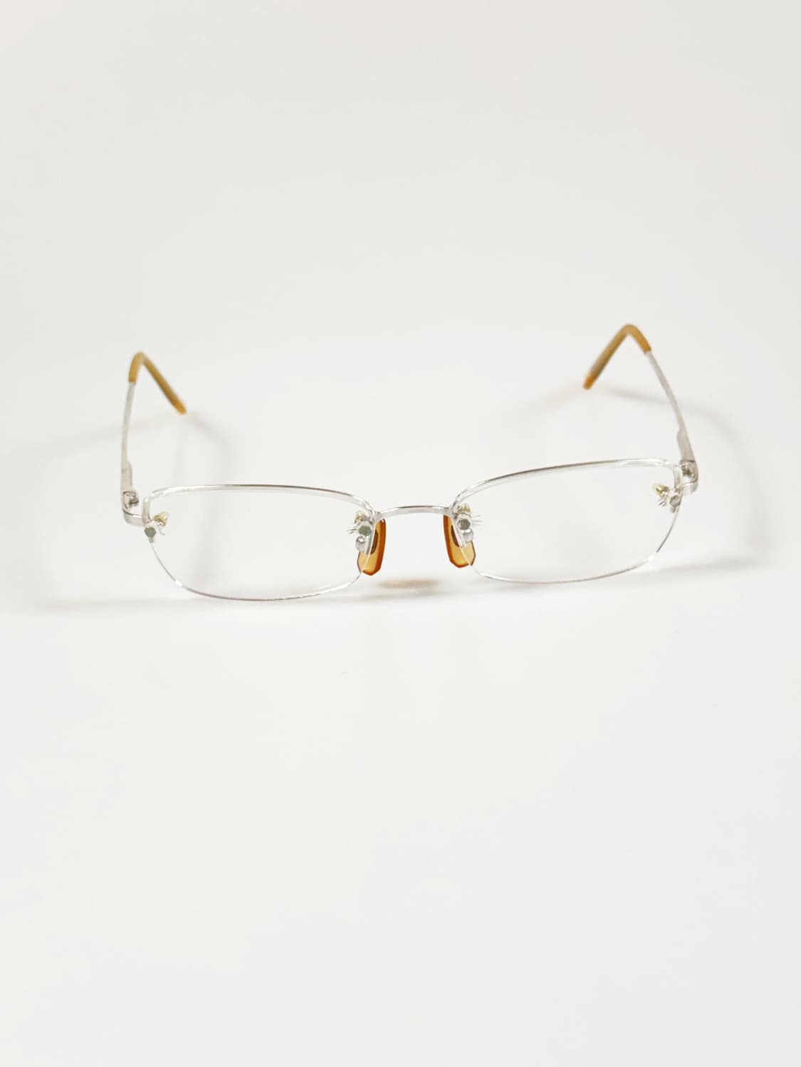 R&B EYEWEAR 실버 메탈 무테 스퀘어 빈티지 안경 상품이미지2