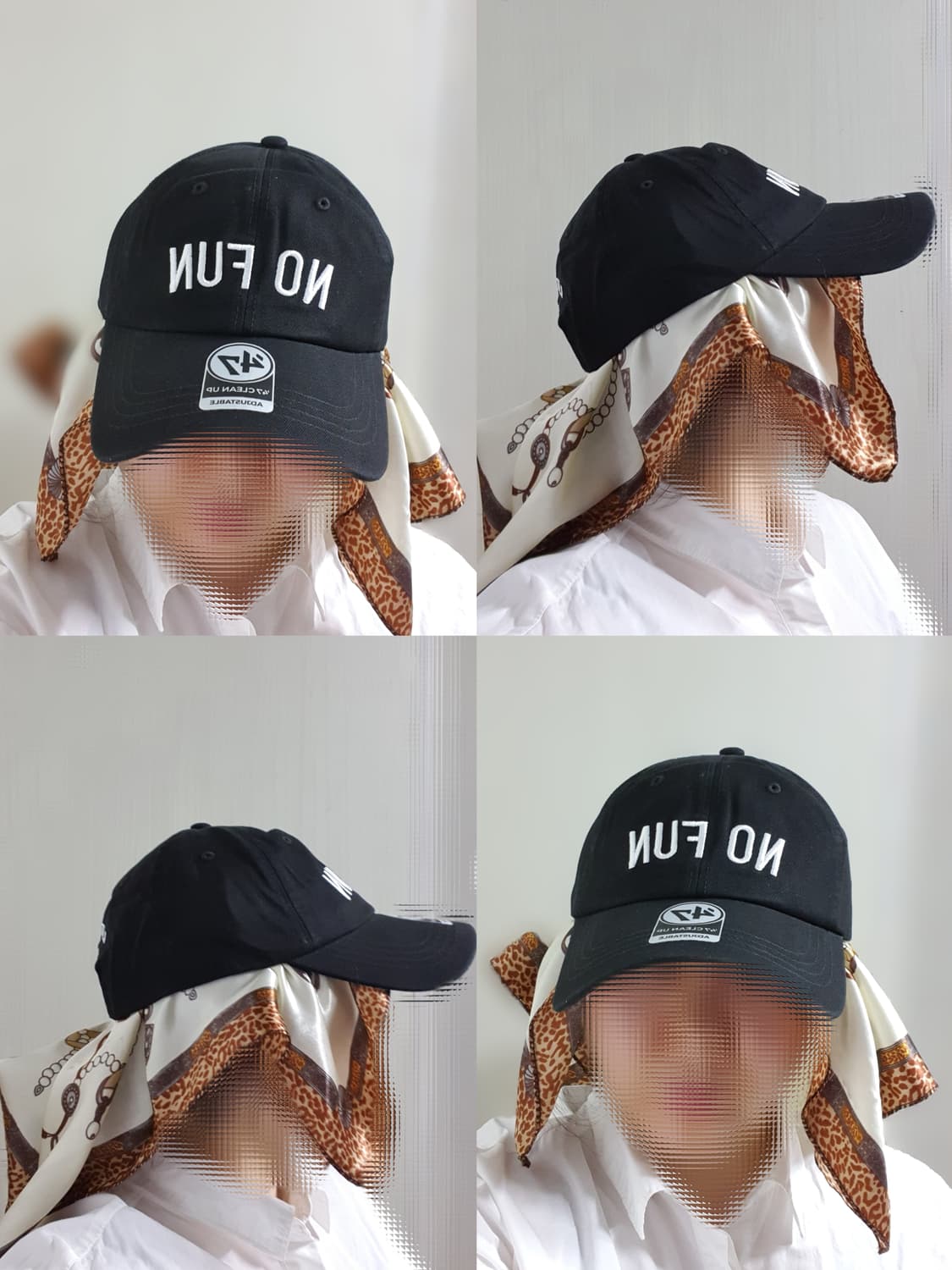 블랙 레터링 no fun 로고 볼캡 모자 상품이미지10