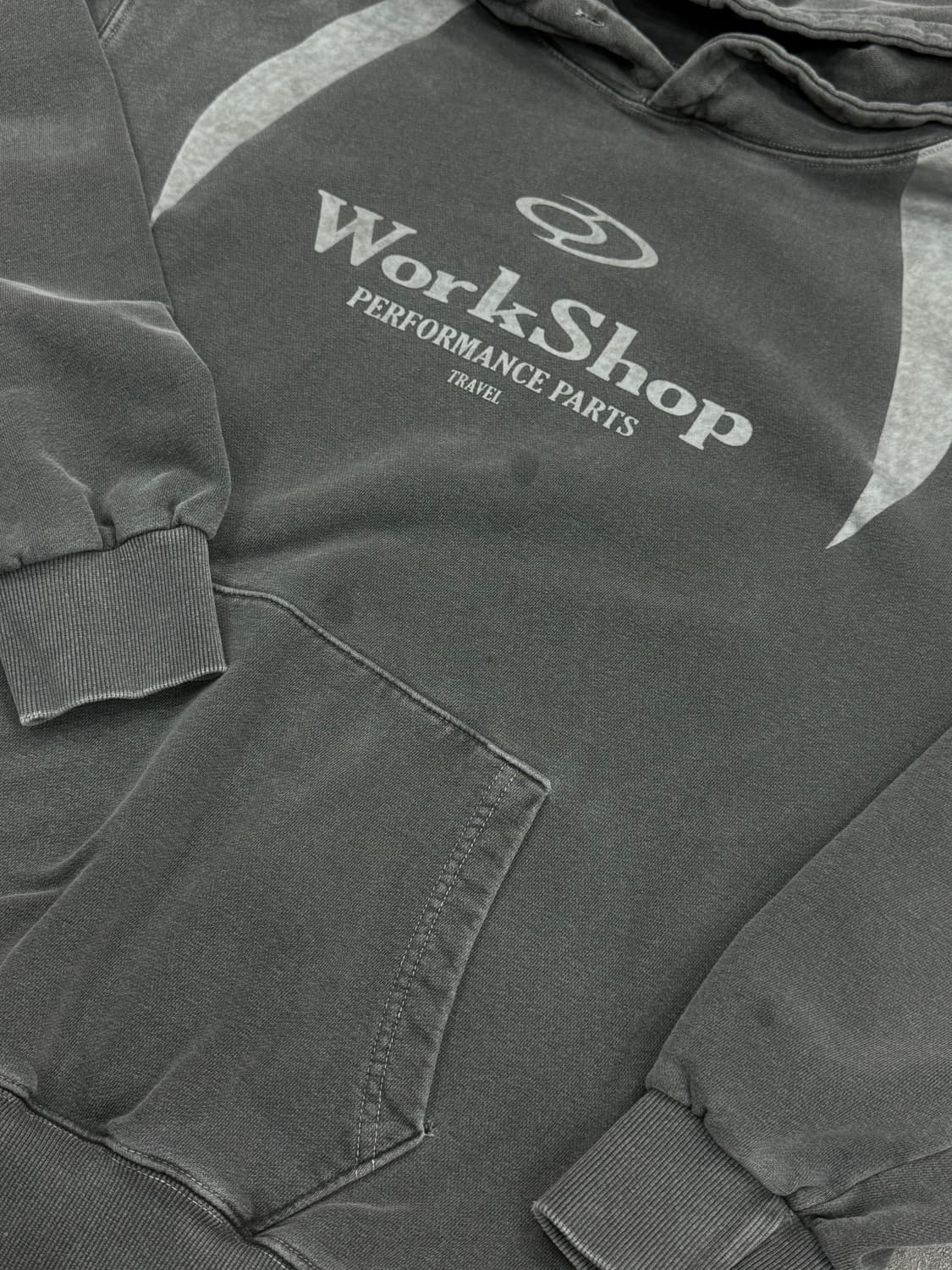 트래블 피그먼트 워싱 후드티 상품이미지2