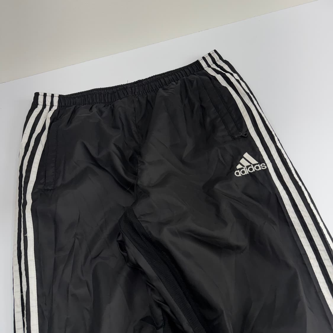 Adidas 아디다스 삼각로고 트랙탑 블랙 바람막이 팬츠 상품이미지4