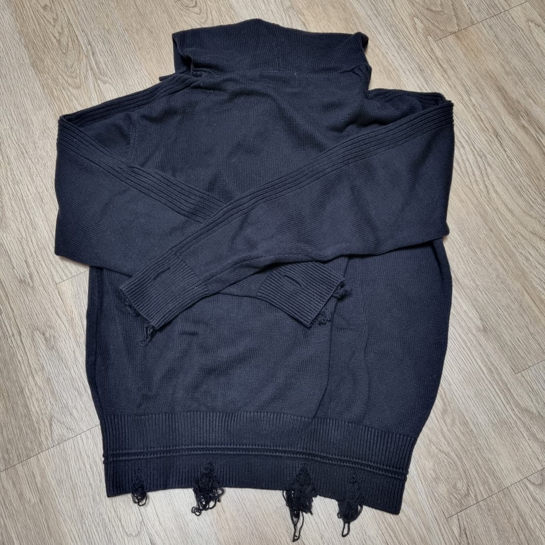 미나브 데미지 니트 후드티 상품이미지2