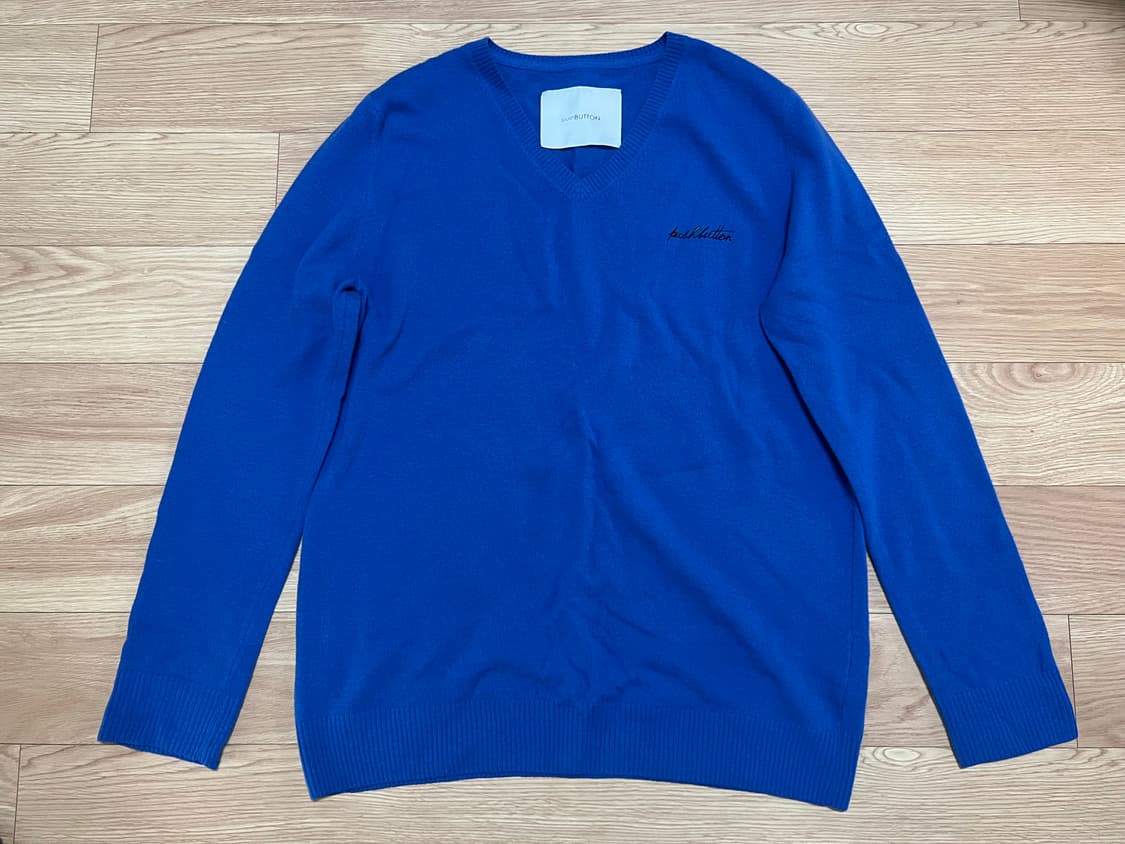 푸시버튼 울캐시 니트 블루 상품이미지1