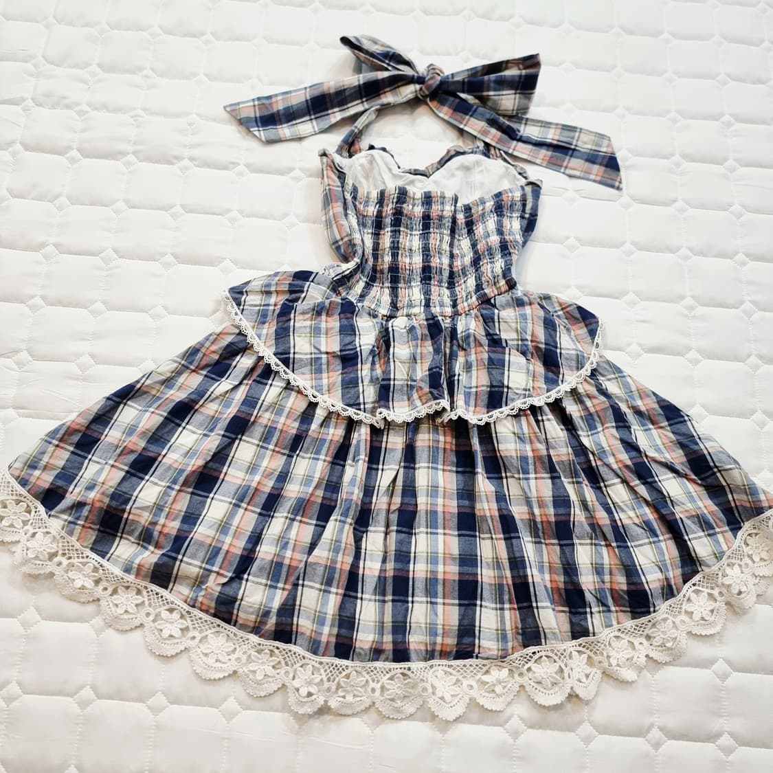 LIZ LISA 리즈리사 체크 홀터넥 레이스 원피스 상품이미지8