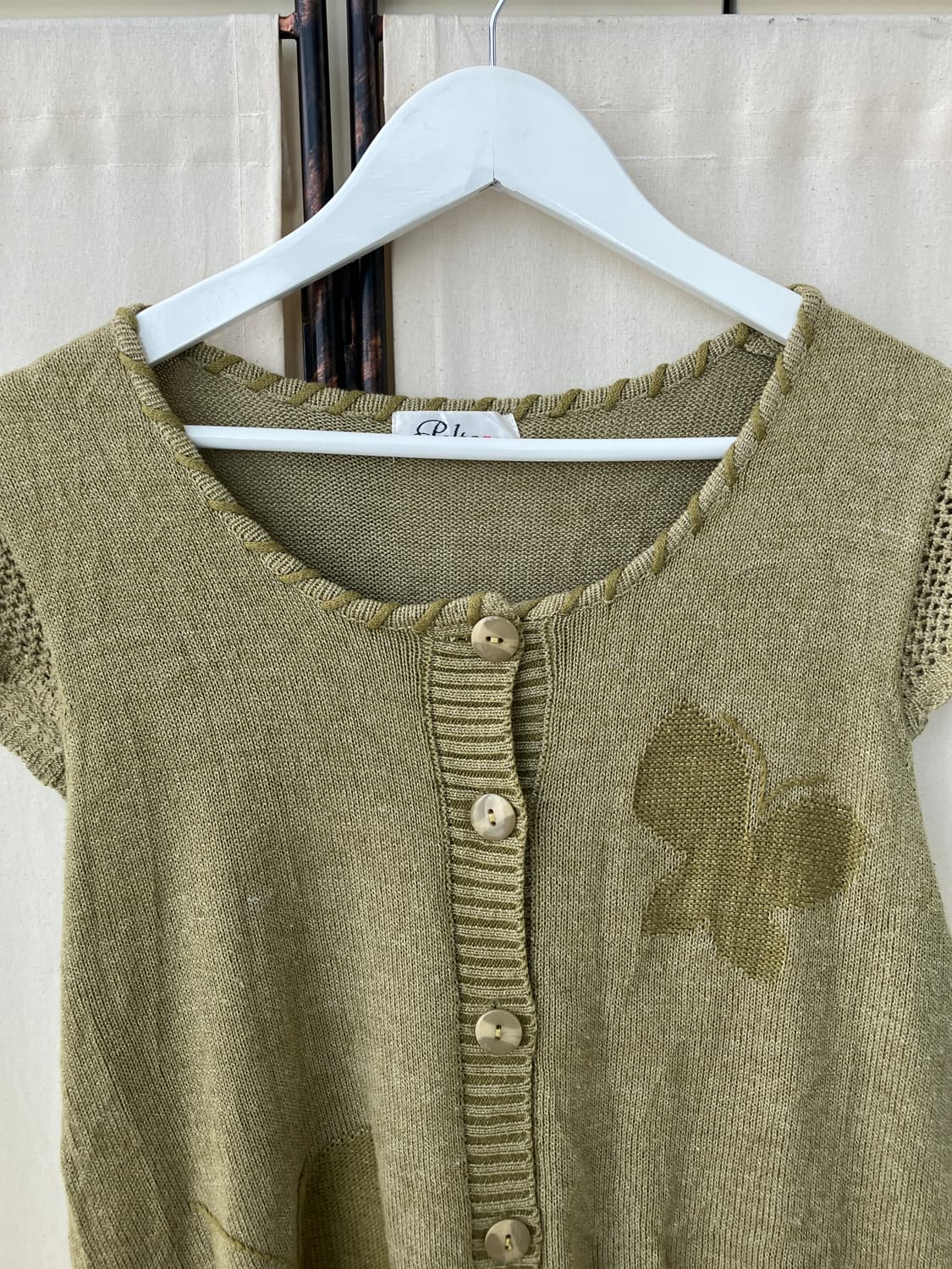 jpn vintage khaki knit blouse 상품이미지9