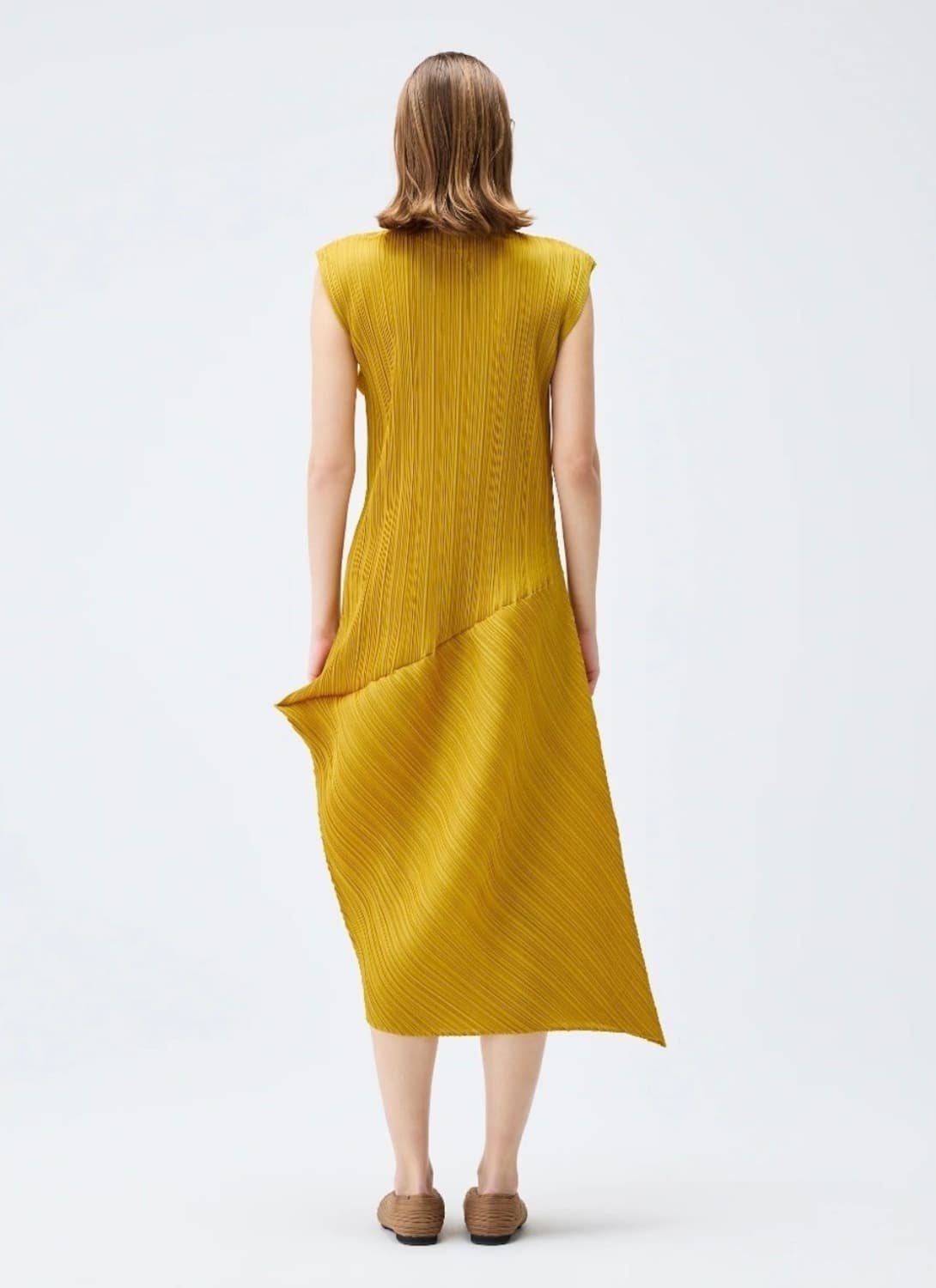 플리츠플리즈 리프 원피스 머스터드 상품이미지10