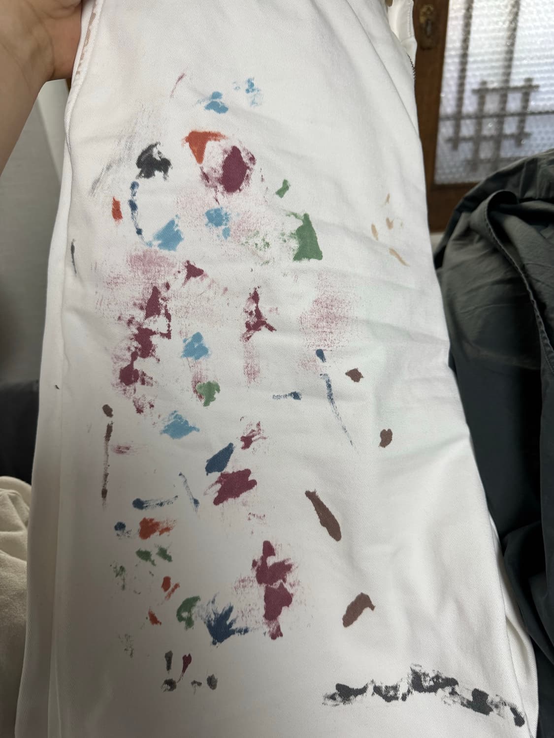 빔즈 페인트 와이드 치노팬츠 화이트 L 상품이미지5