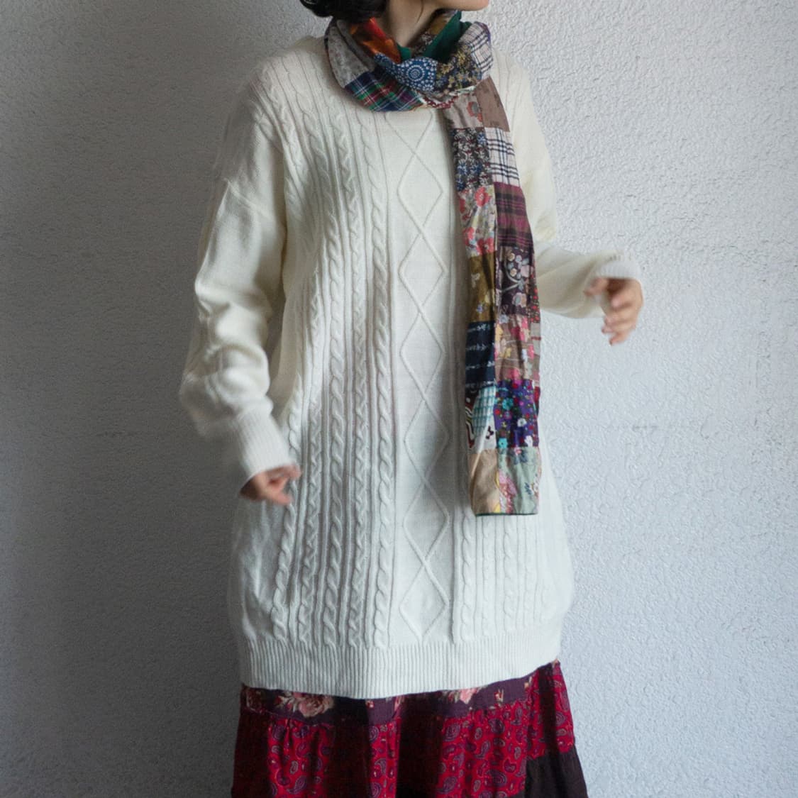 숲속 마을의 패치워크 머플러 상품이미지2