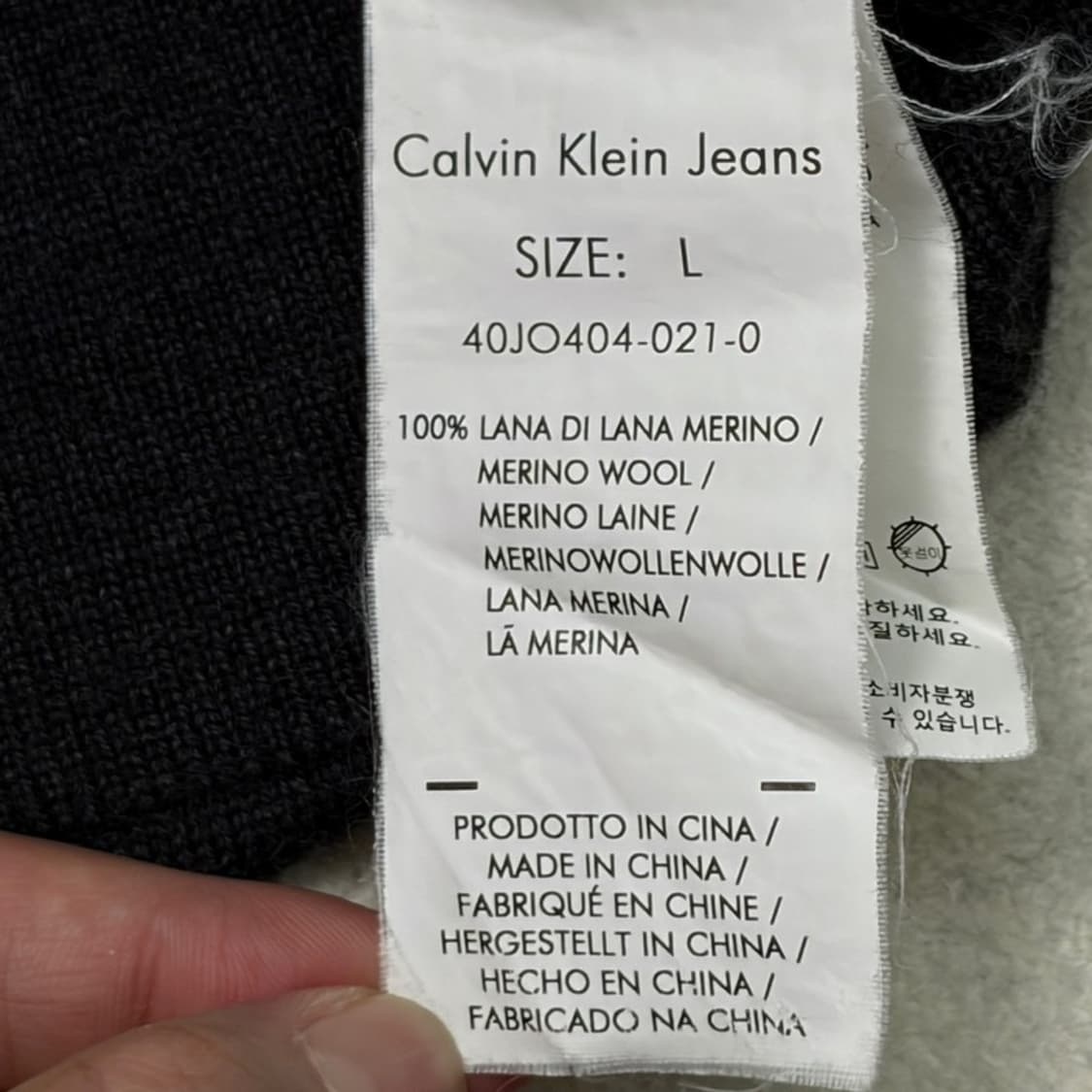 CALVIN KLEIN 메리노울 브이넥 니트 L 상품이미지5