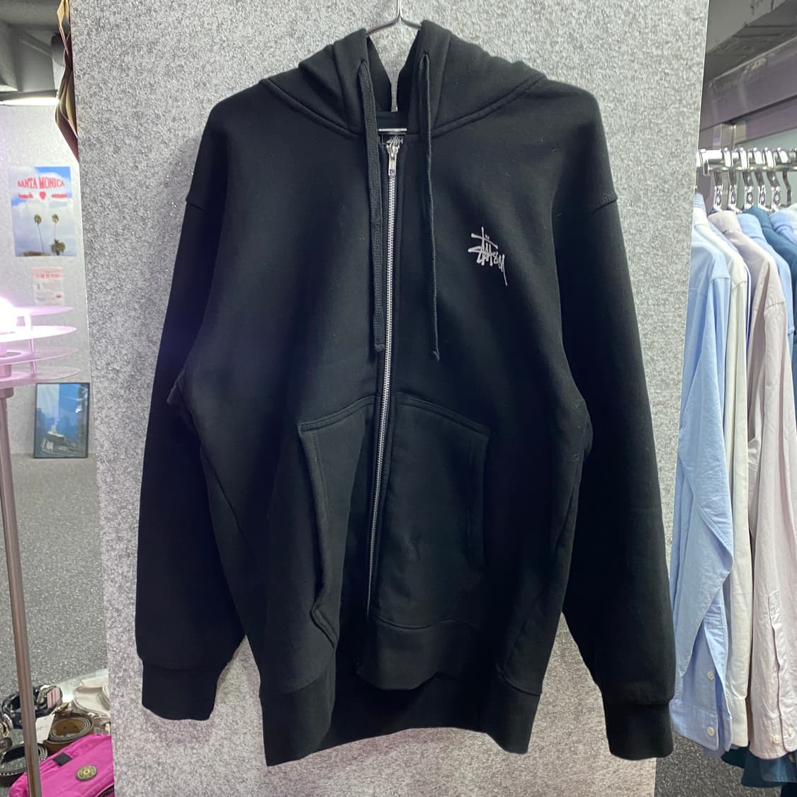 스투시 베이직로고 후드집업 A5 상품이미지2