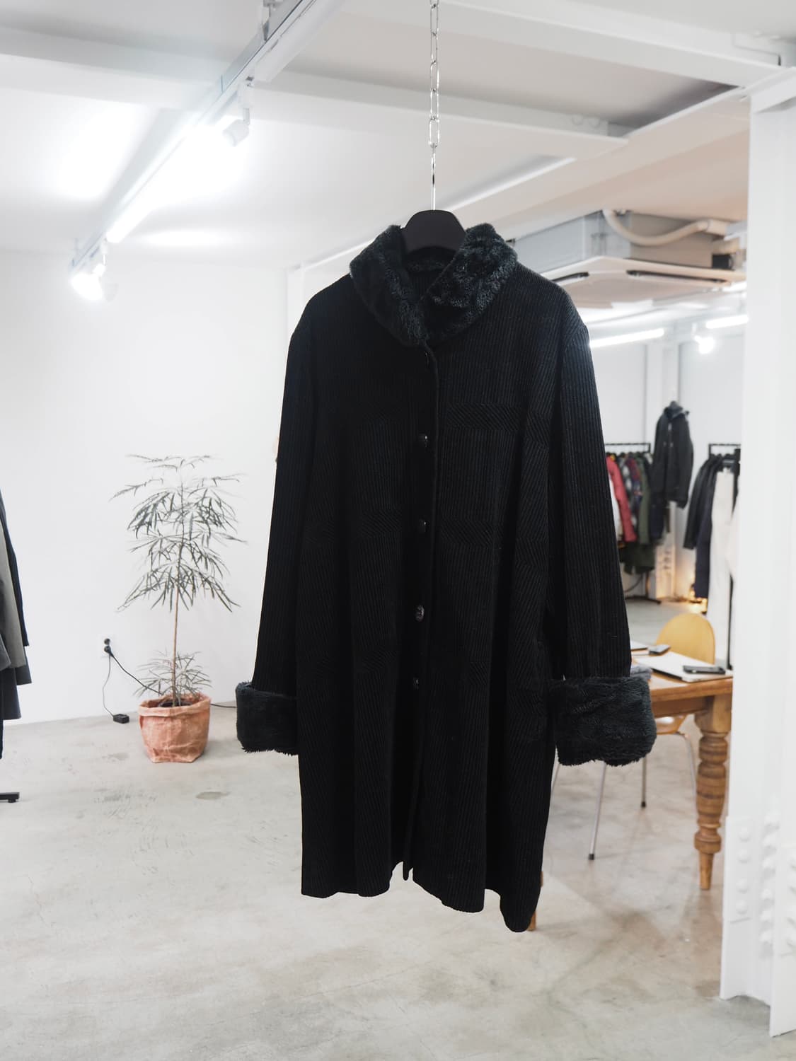 vintage fur trim corduroy coat  상품이미지1