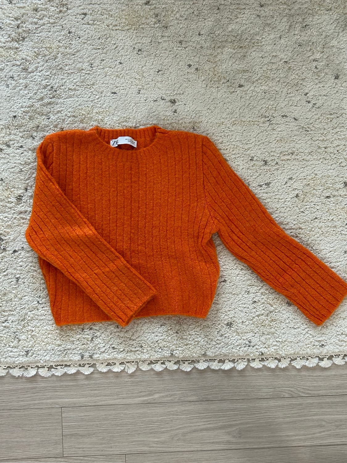 자라 크롭 7부 소매 니트 탑 상품이미지1