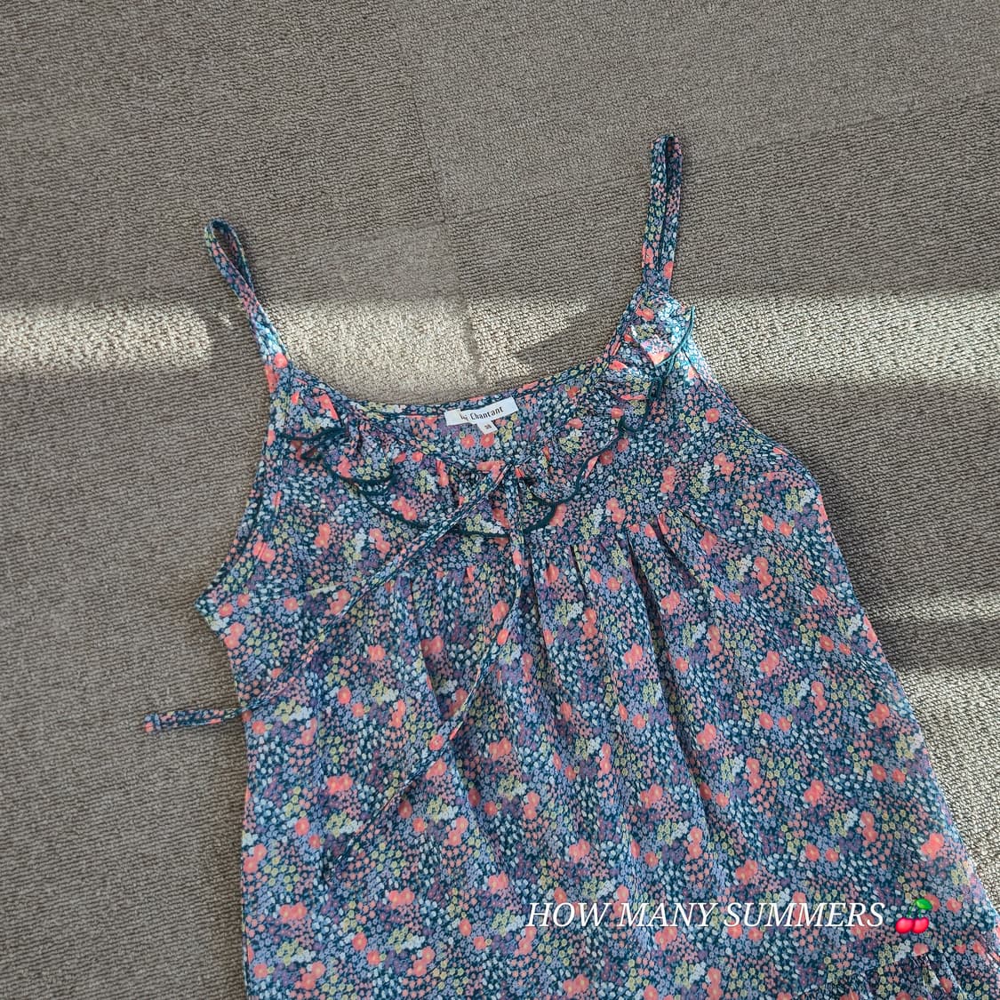 플라워 패턴 블루 네이비 슬리브리스 여름 상품이미지2