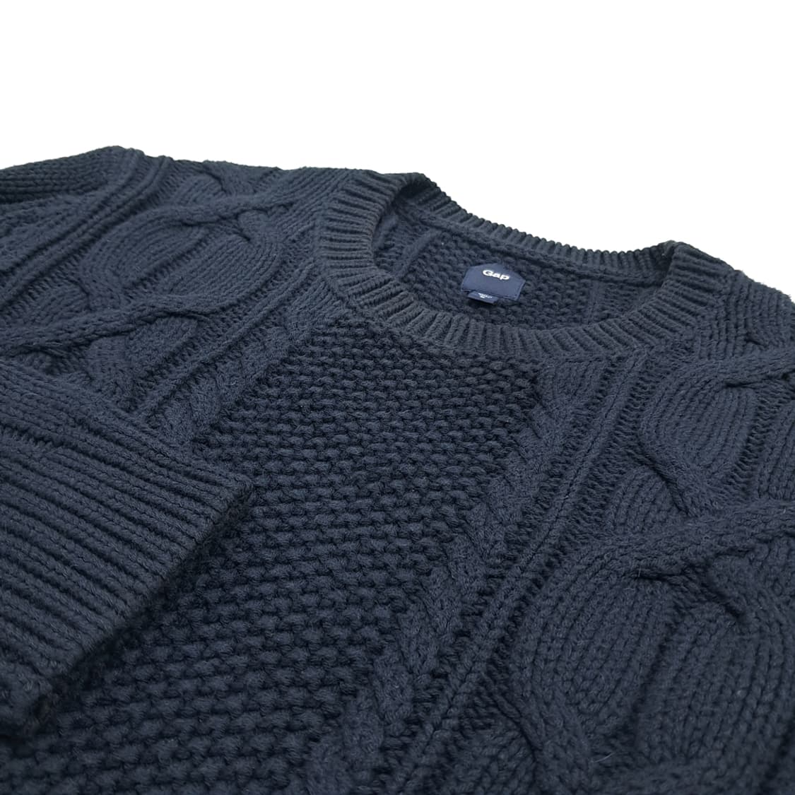 CN957 M Gap 갭 다크네이비 케이블 긴팔 니트 스웨터 상품이미지5