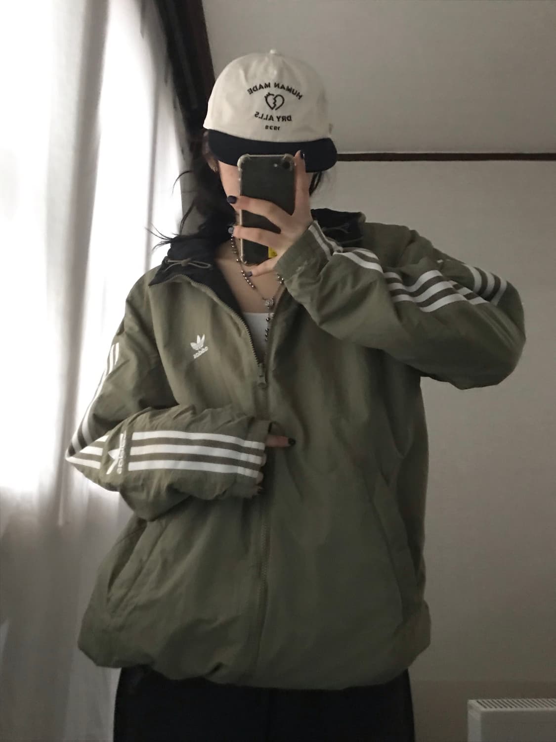 아디다스 리버시블 카키 블랙 패딩 상품이미지1